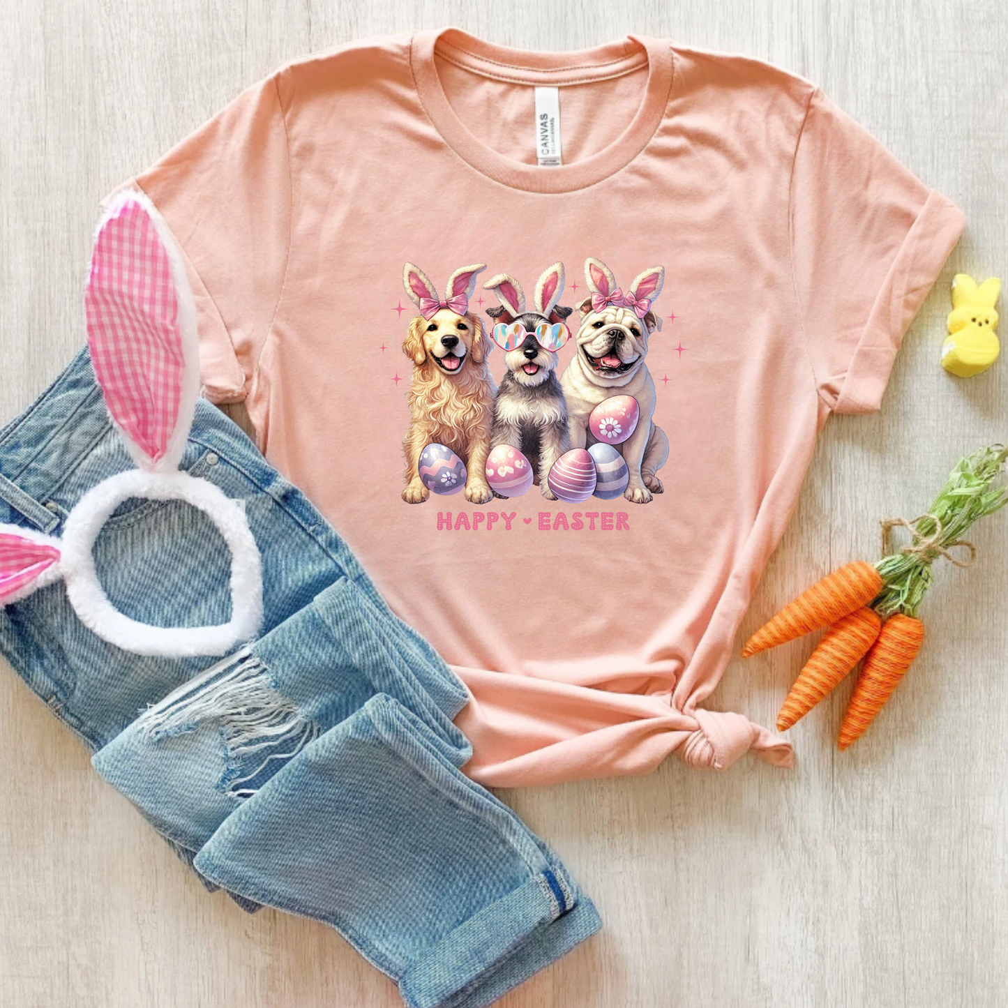 Dog Lover Unisex Tee - Happy Easter Dogs Design