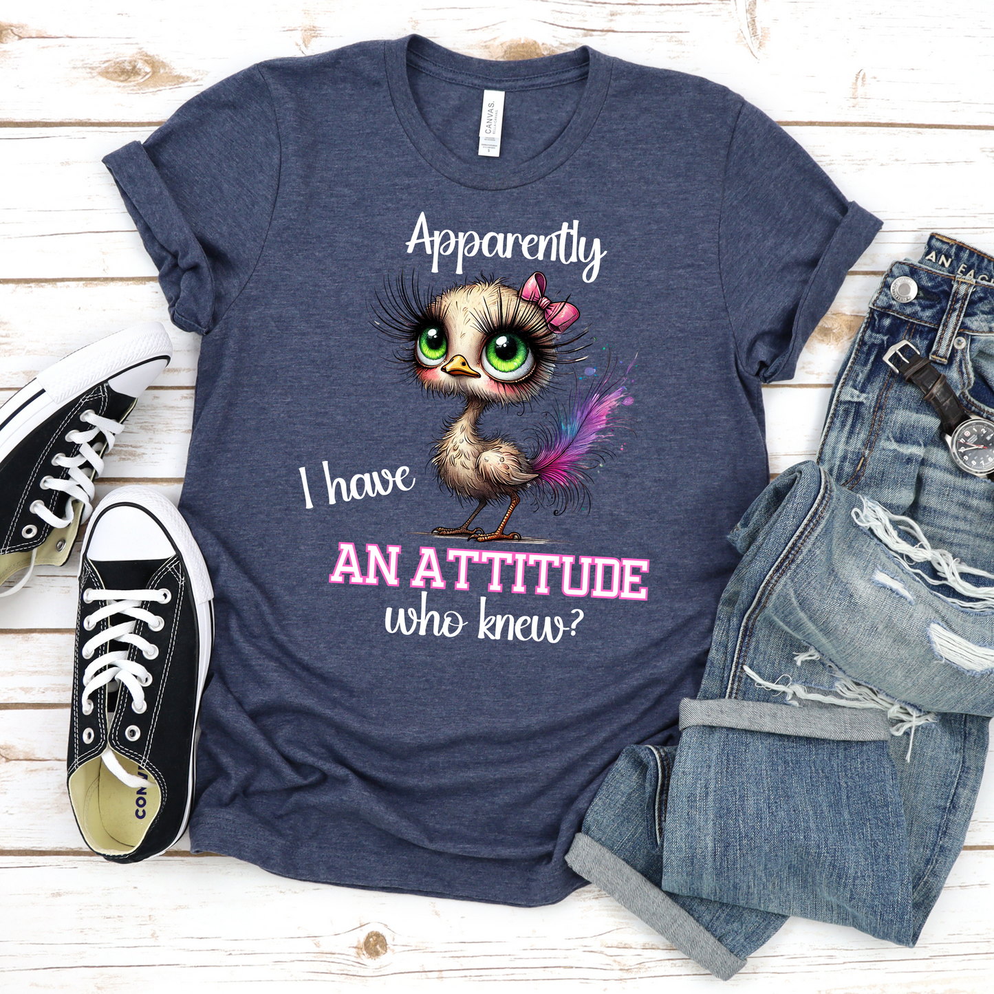 Funny Bird Unisex Tee - Apparently I Have an Attitude Who Knew