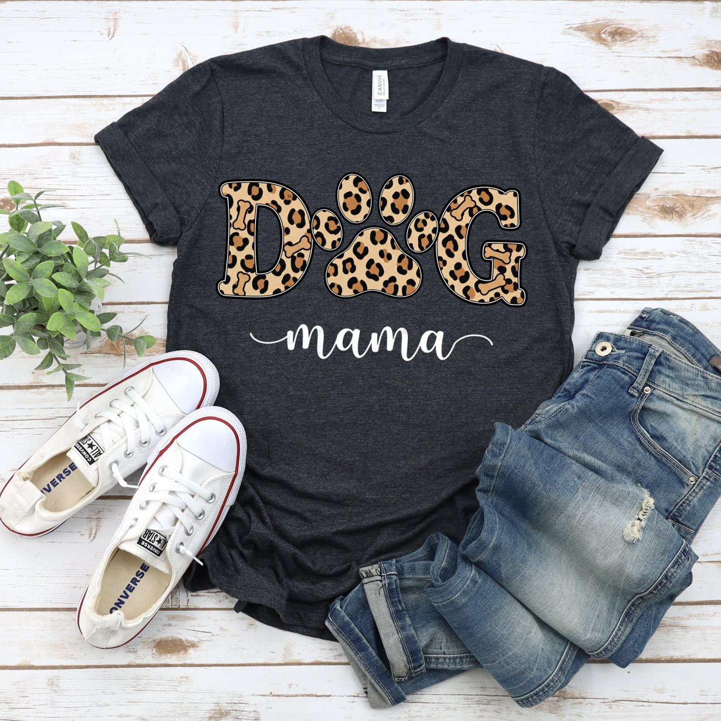 Leopard Print Dog Mama Tee