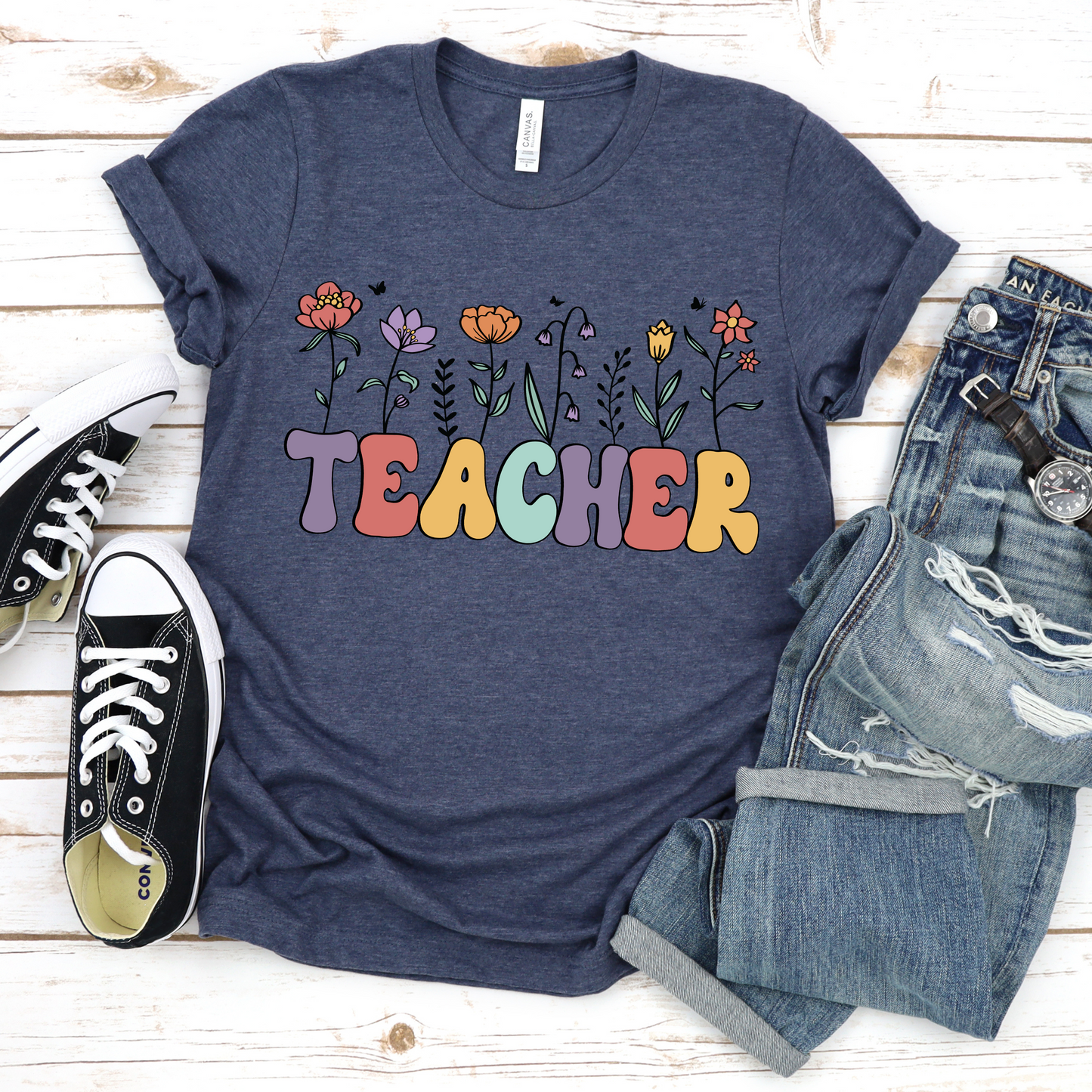 Floral Teacher Tee