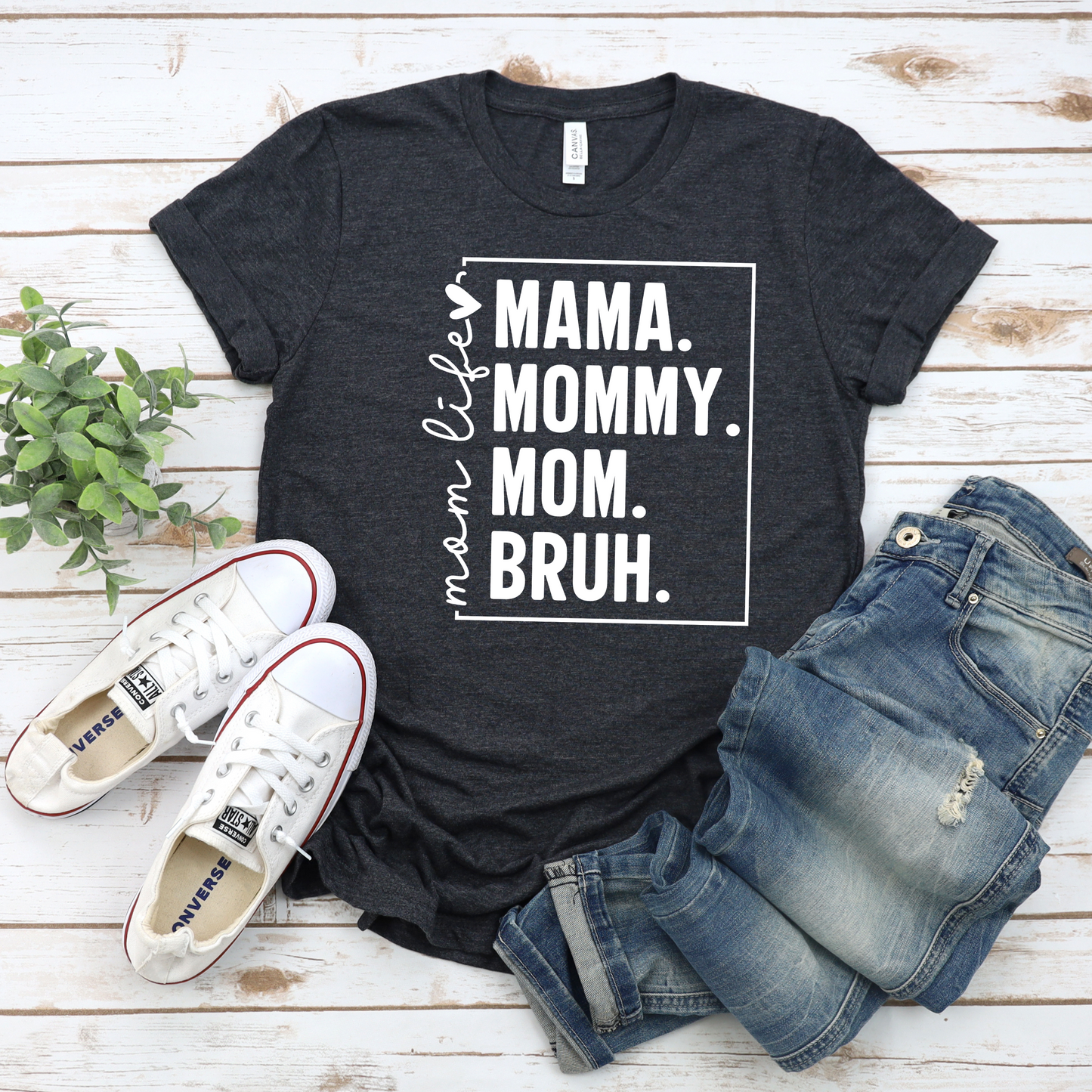 T-Shirt 'Mama, mommy, mom, bruh' Unisex Jersey Short Sleeve Tee
