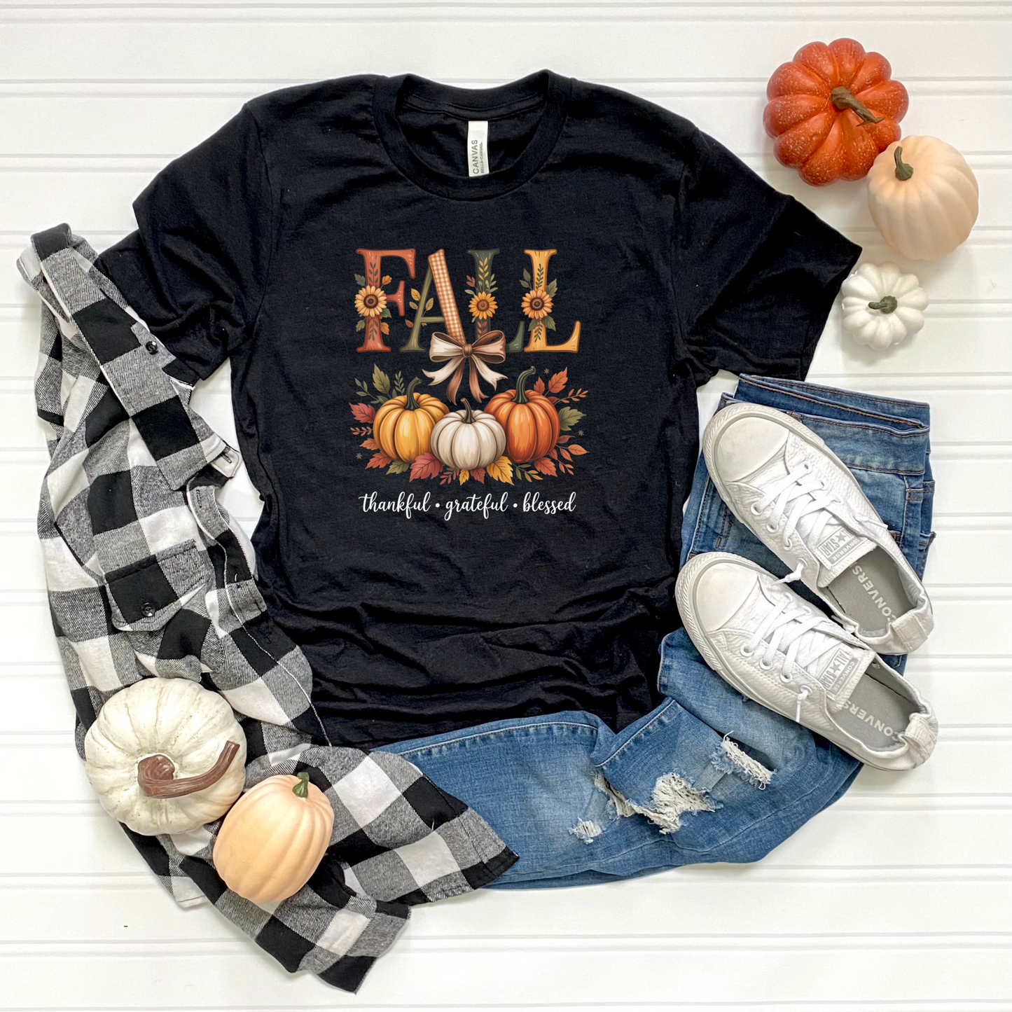 Fall Thankful Grateful Blessed T-Shirt