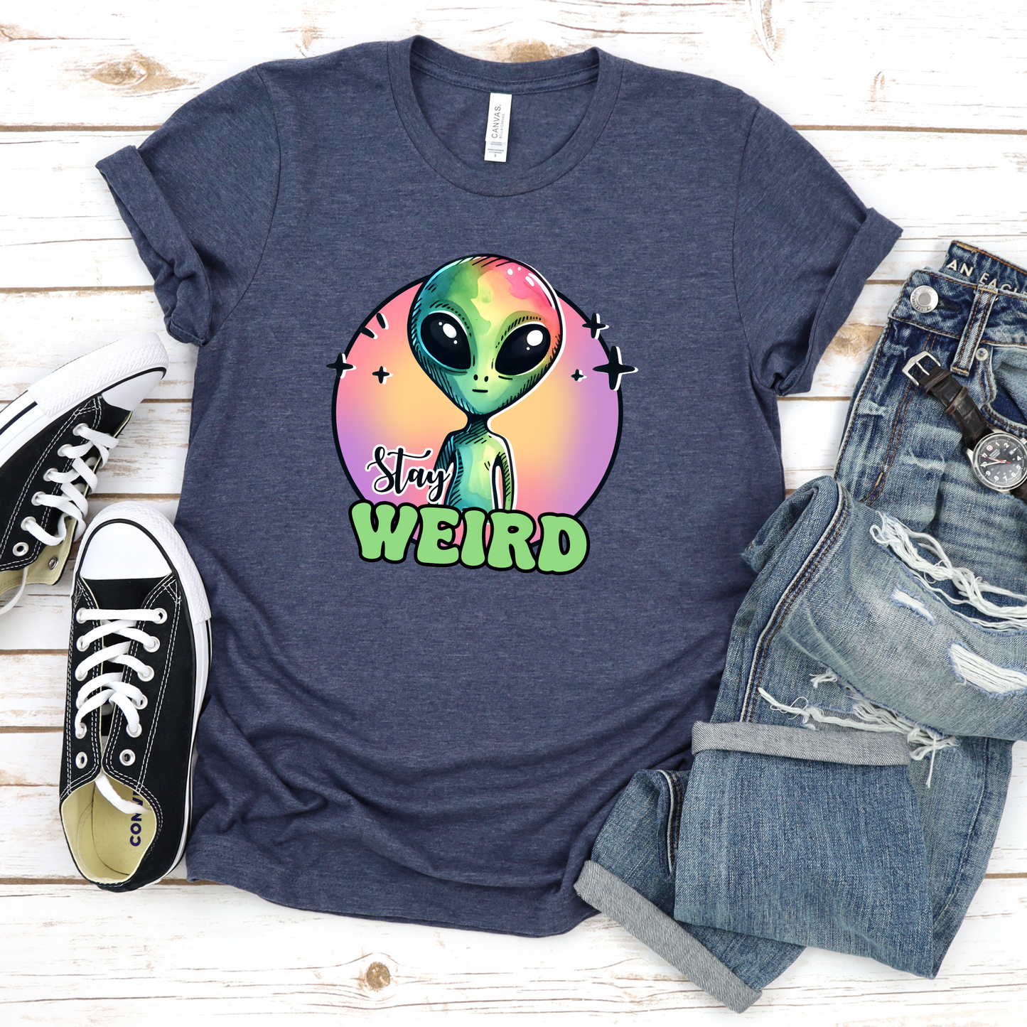 Alien Unisex Tee - Stay Weird Design