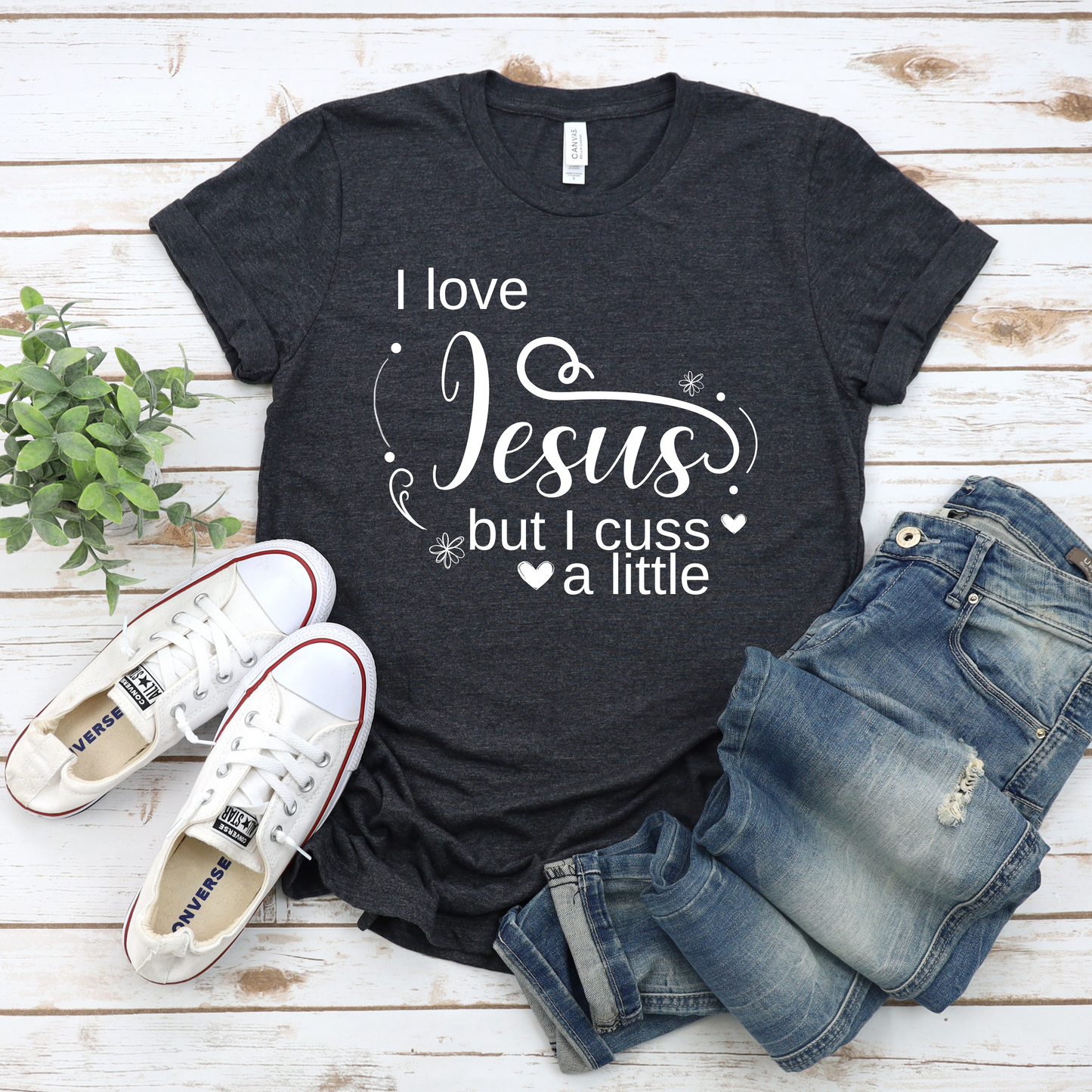Christian Unisex Tee - I Love Jesus But I Cuss a Little Tee