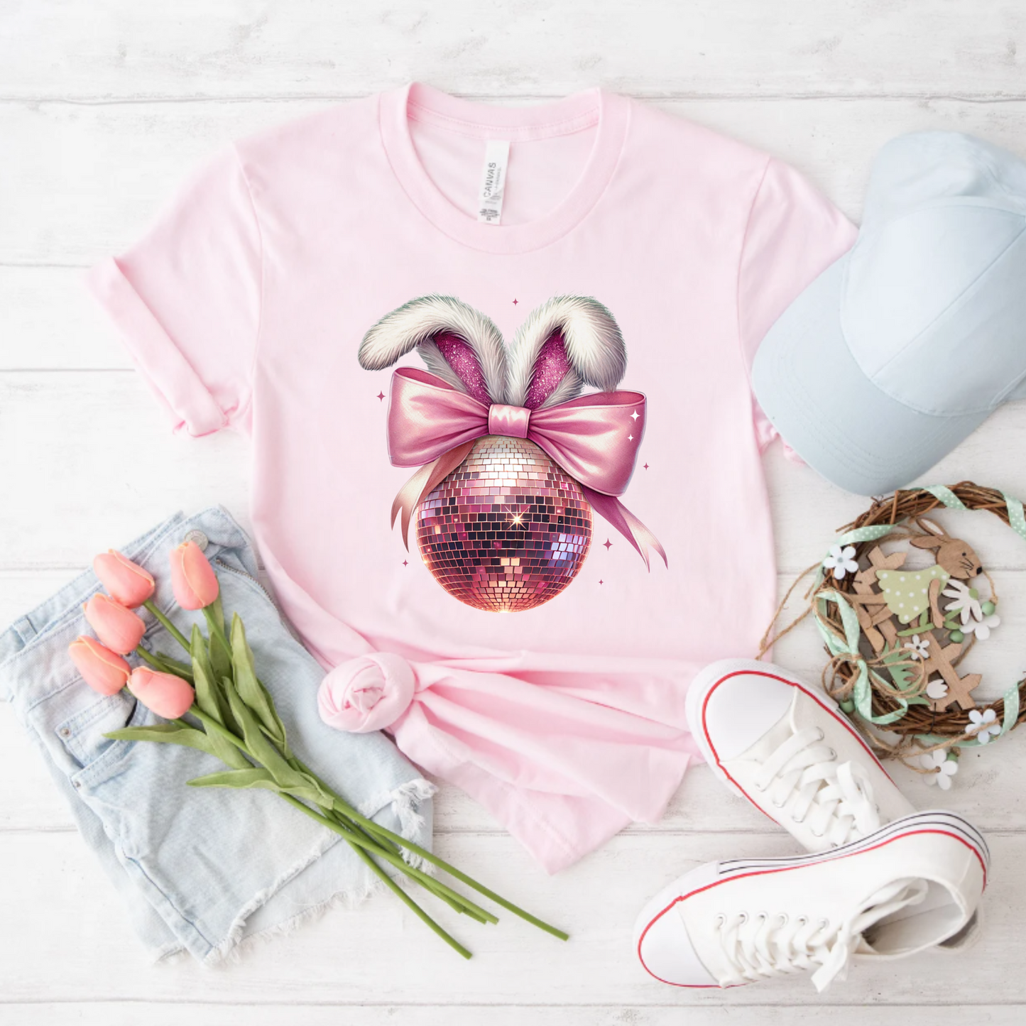 T-Shirt - Disco Ball Bunny Rabbit Graphic Tee