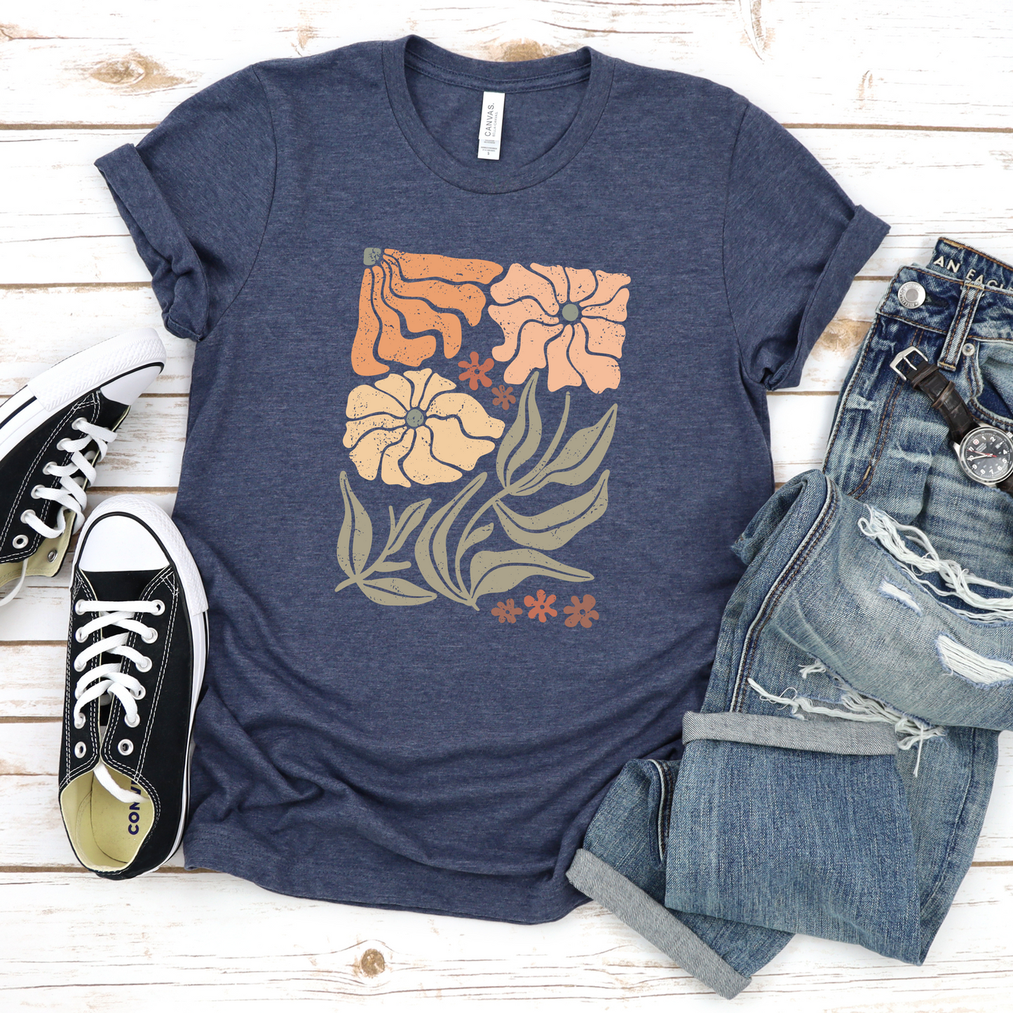 Floral Print Unisex Jersey Tee - Perfect for Spring & Summer