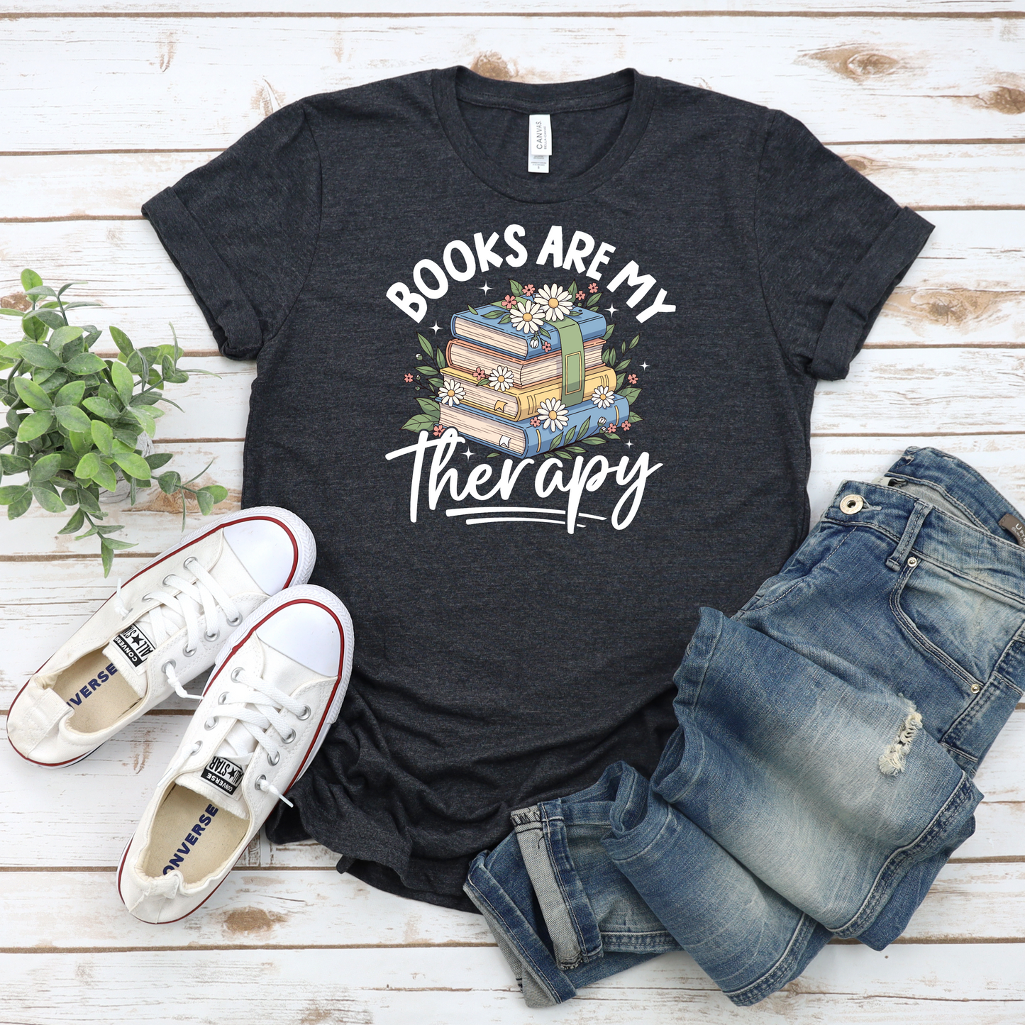 Book Lover Unisex Tee - Books are my therapy