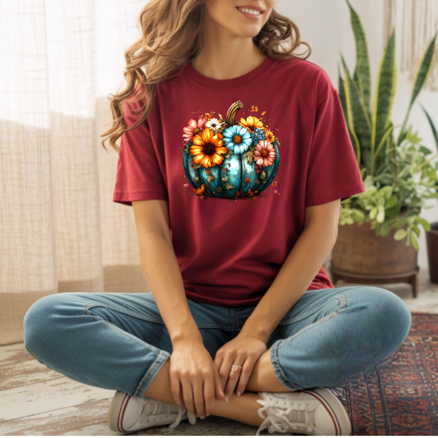 Floral Pumpkin T-Shirt