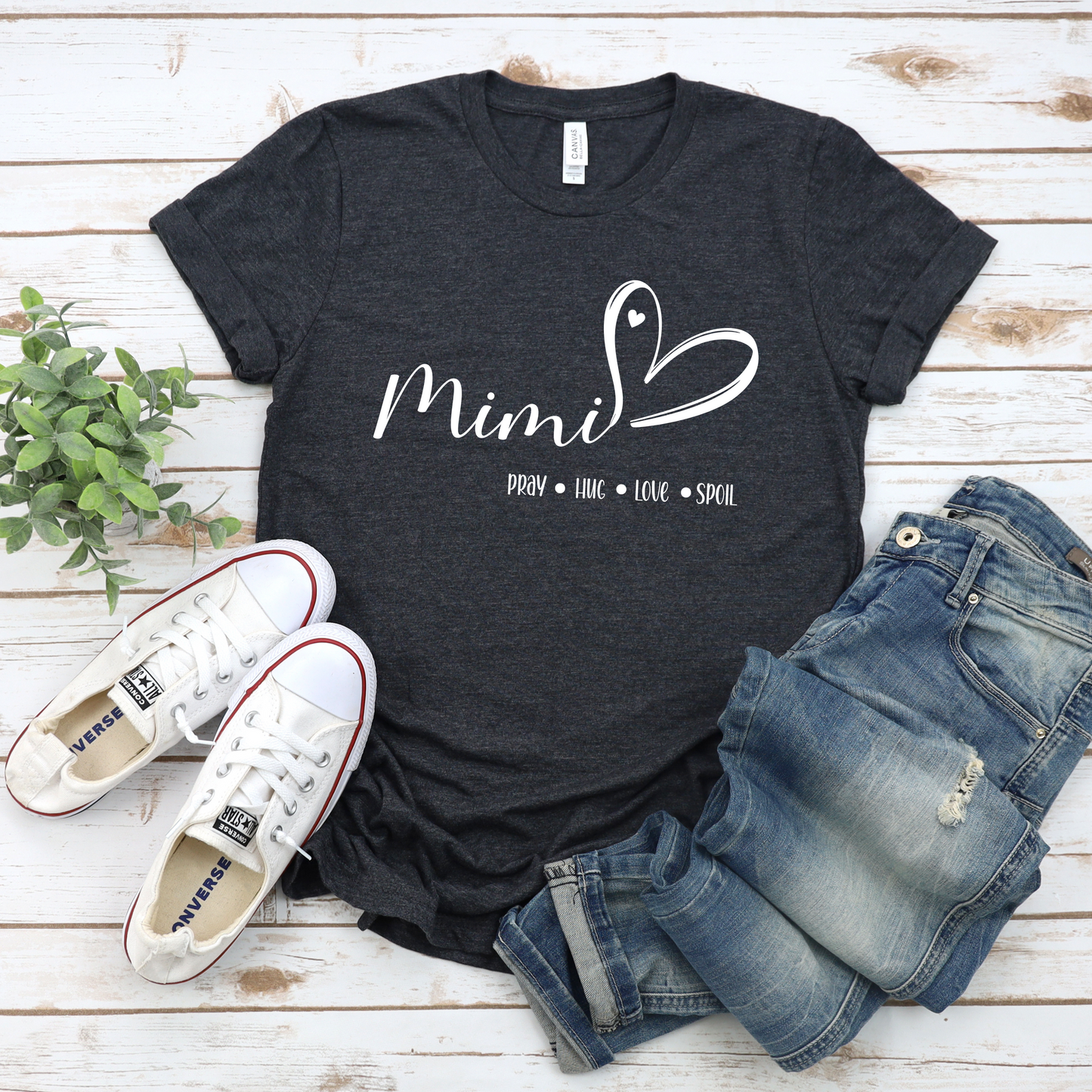 T-Shirt Mimi Pray Hug Love Spoil Unisex Jersey Short Sleeve Tee Shirt