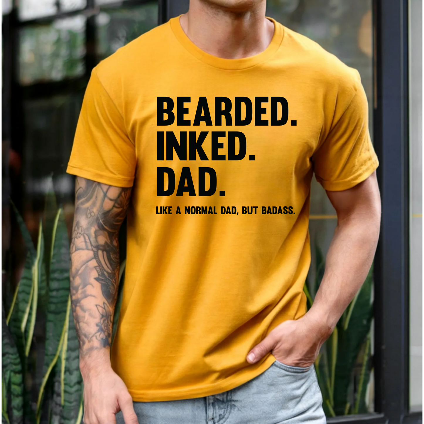Bearded Dad Tee - Inked & Badass Unisex Short Sleeve Shirt