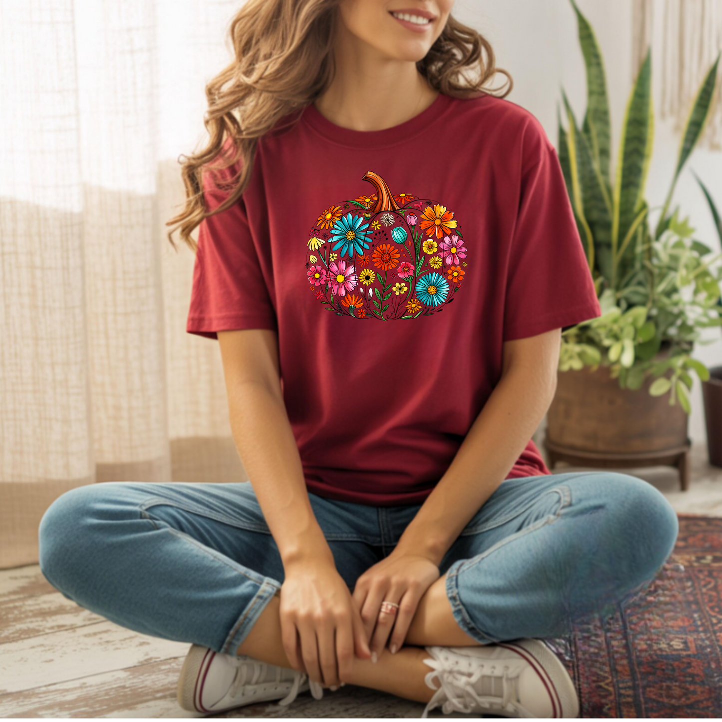 Floral Pumpkin T-Shirt