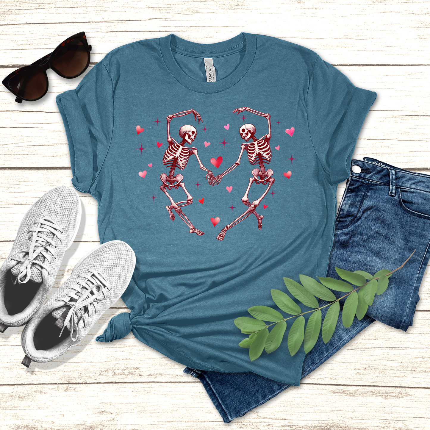 Skeleton Heart Unisex Tee - Perfect for Valentine's Day