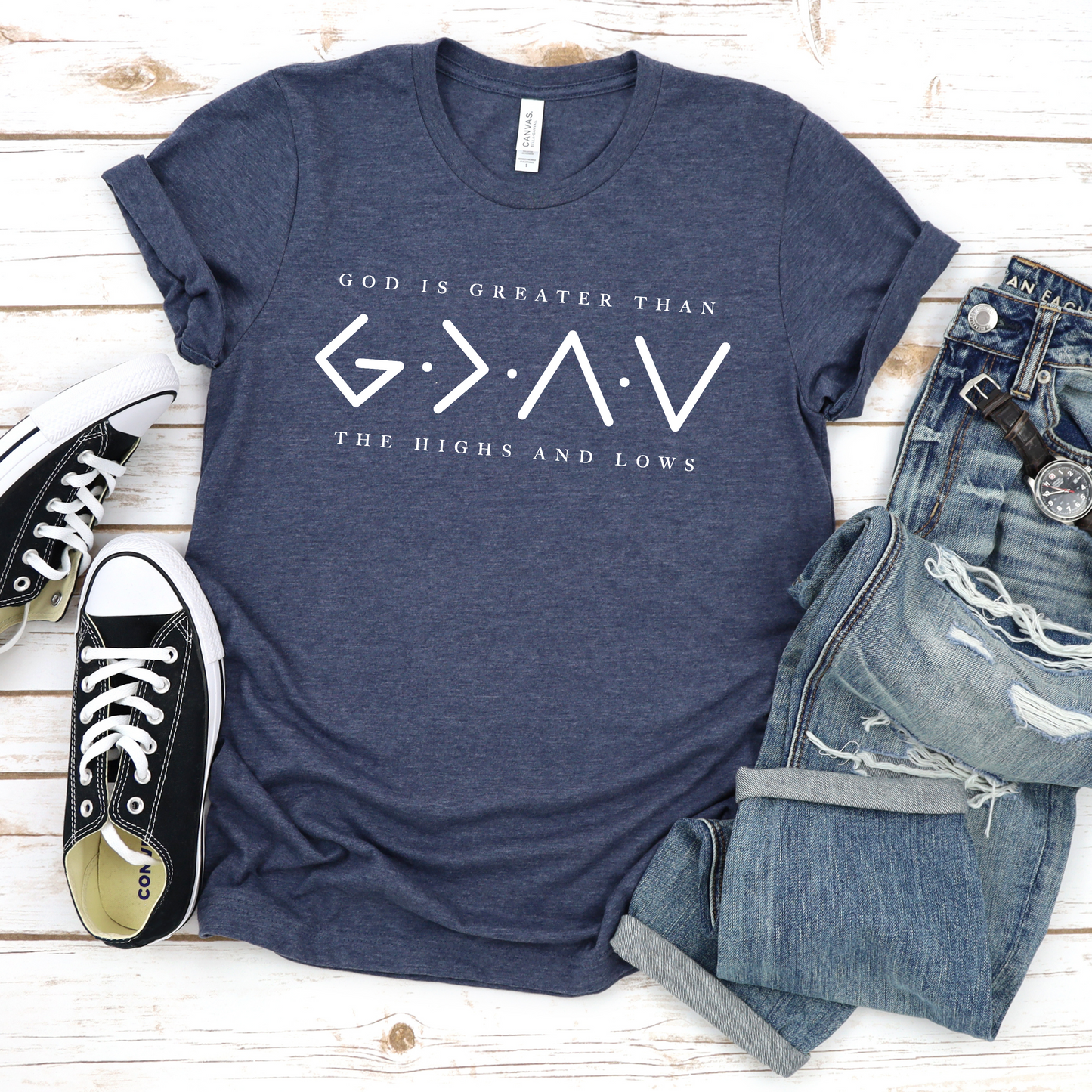 Faith Graphic Tee - God is Greater than the Highs and Lows