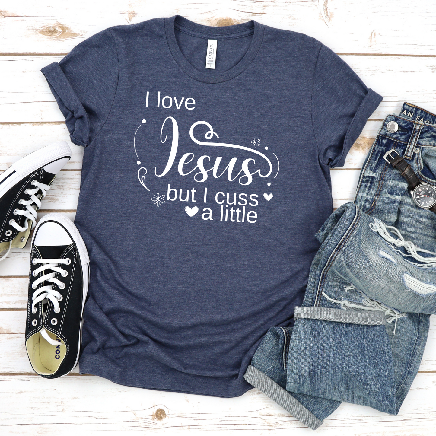Christian Unisex Tee - I Love Jesus But I Cuss a Little Tee