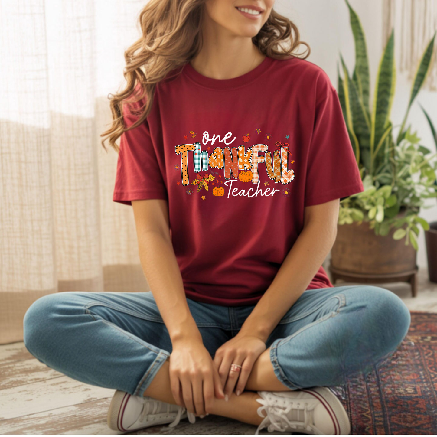 Teacher Appreciation Unisex Softstyle T-Shirt - One Thankful Teacher Design