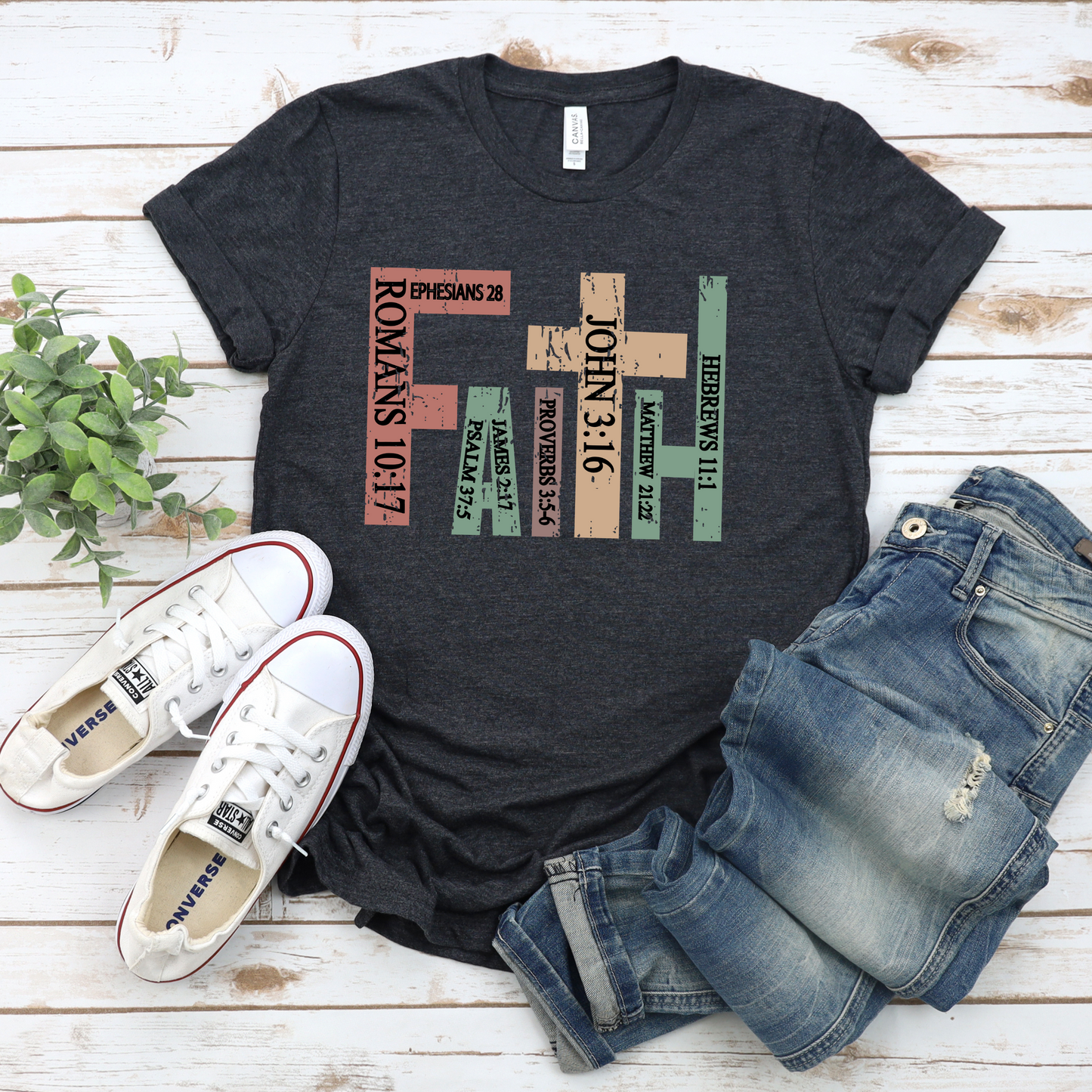 Faith Christian T-Shirt with Bible Verses