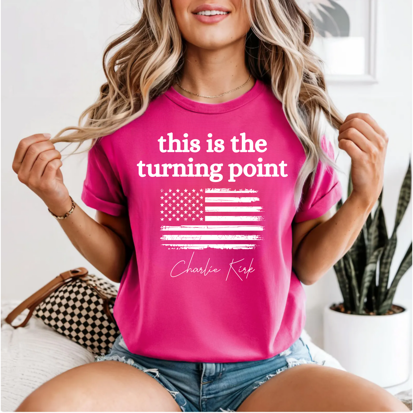 Unisex T-Shirt - 'Turning Point' Charlie Kirk Quote Tee