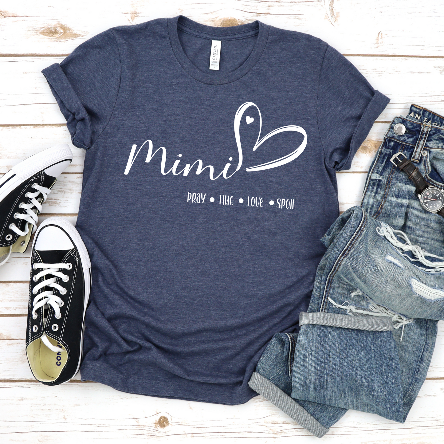 T-Shirt Mimi Pray Hug Love Spoil Unisex Jersey Short Sleeve Tee Shirt