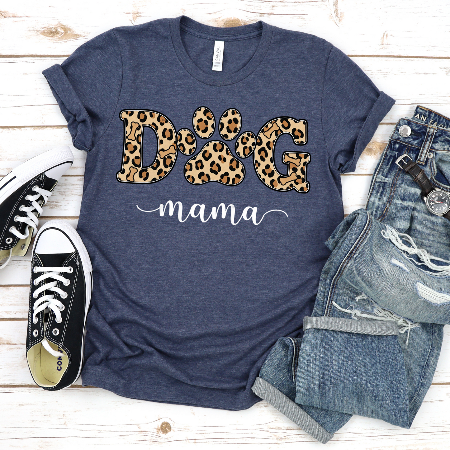 Leopard Print Dog Mama Tee