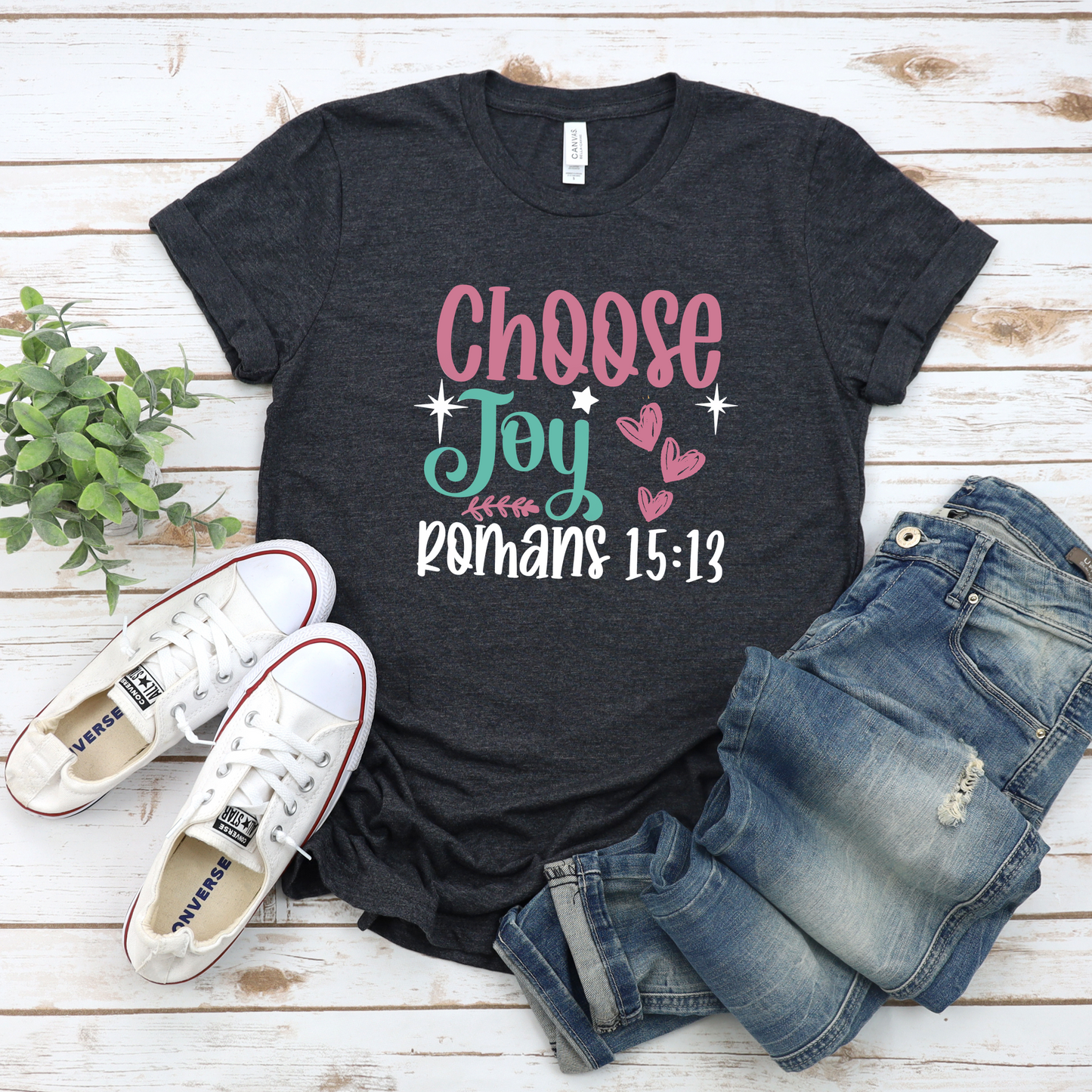 Joyful Unisex Tee with Romans 15:13 Verse
