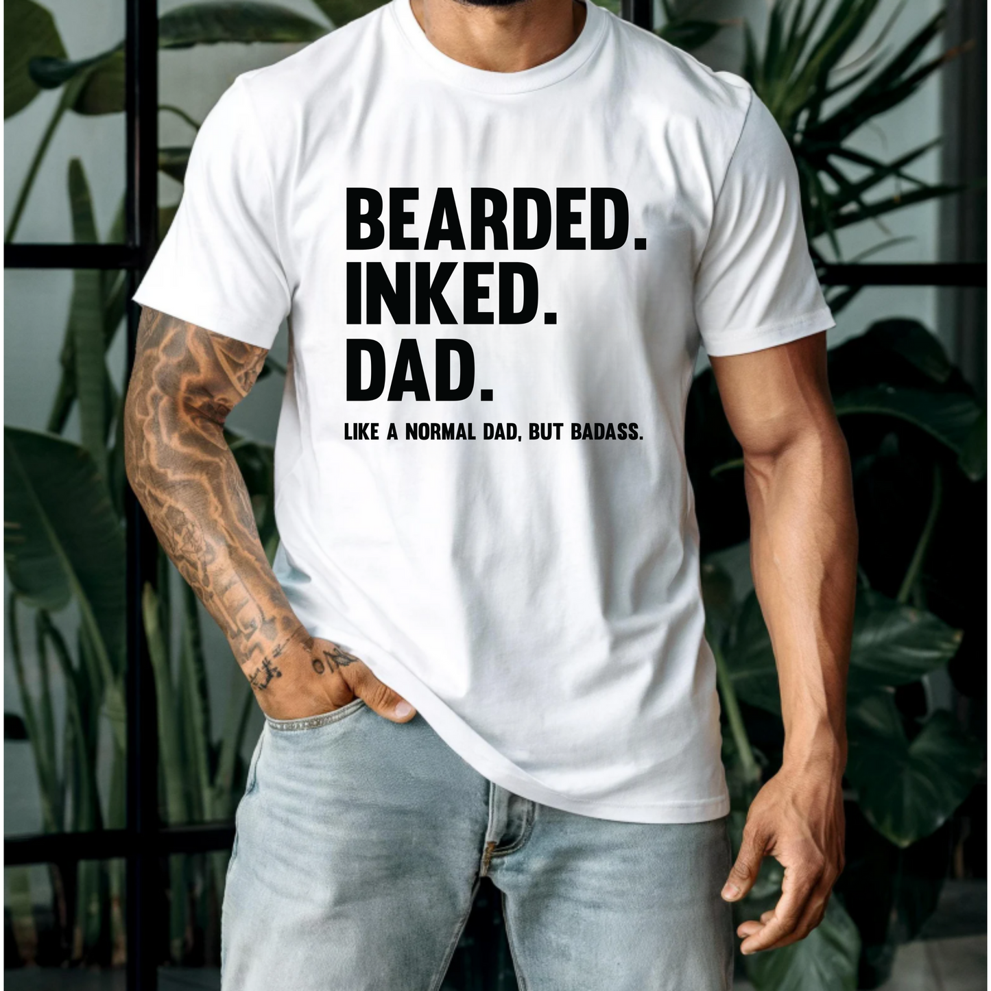 Bearded Dad Tee - Inked & Badass Unisex Short Sleeve Shirt