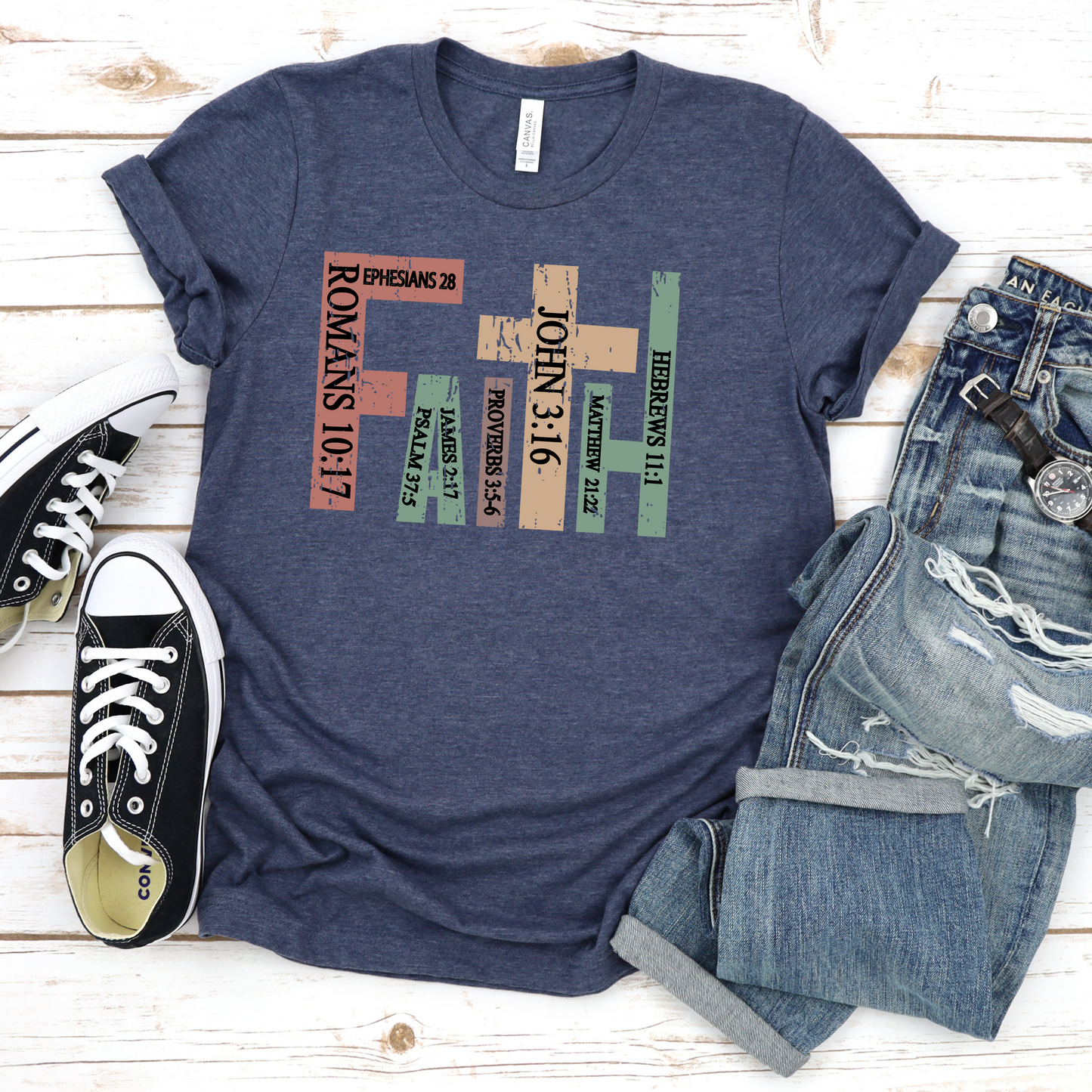 Faith Christian T-Shirt with Bible Verses