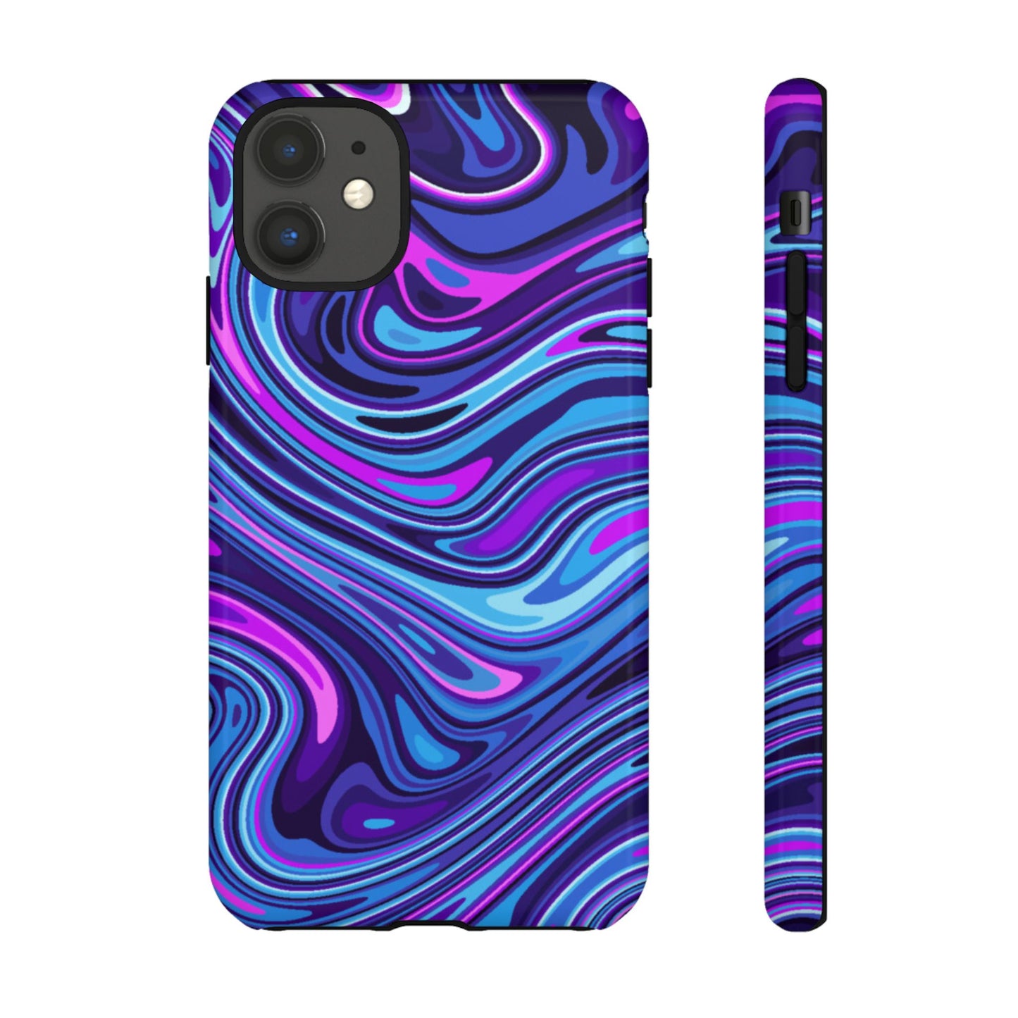 Purple and blue swirl phone case