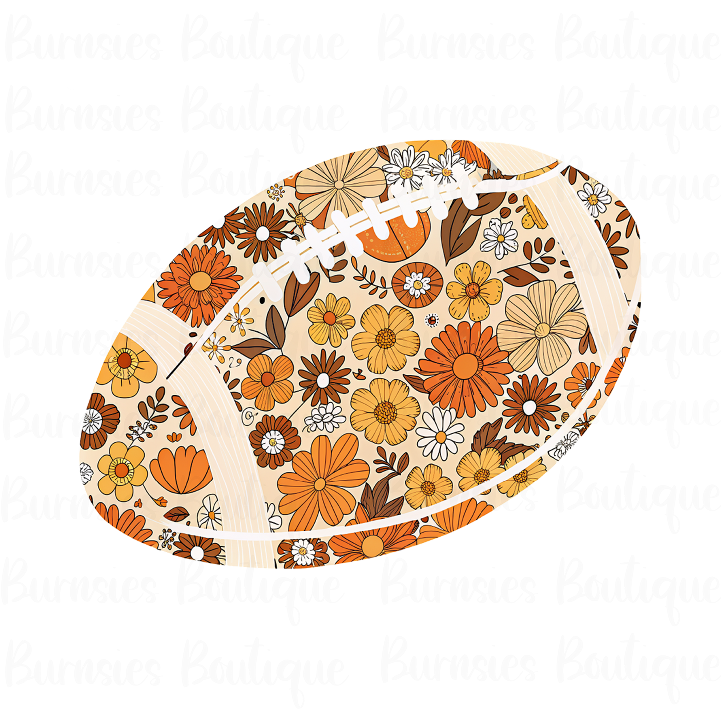Retro floral football png