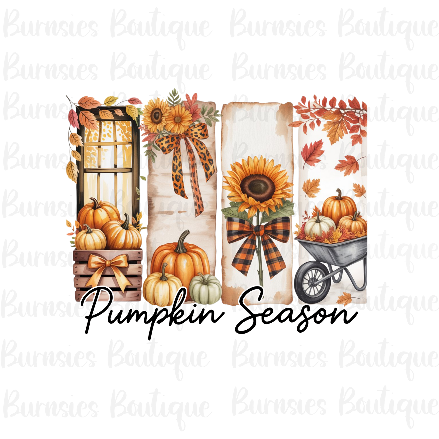 Pumpkin Season Fall paint brush scene png