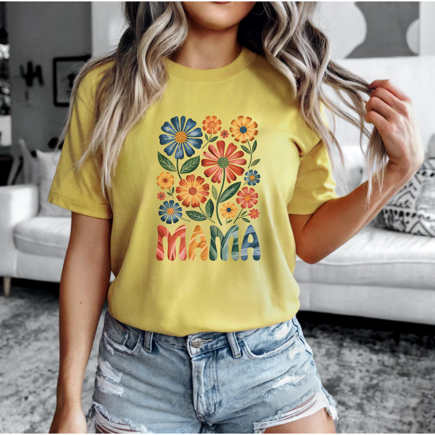Floral 'Mama' Tee