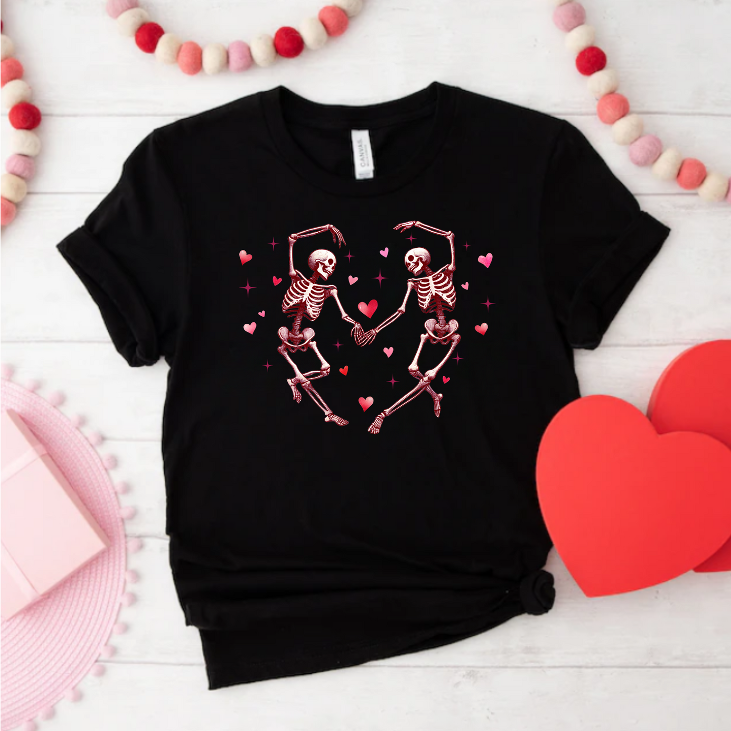 Skeleton Heart Unisex Tee - Perfect for Valentine's Day