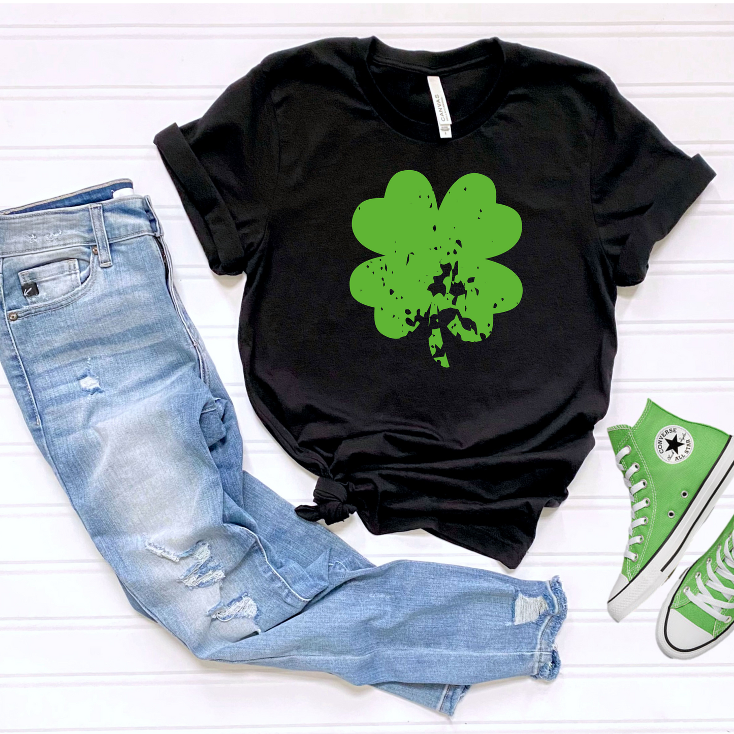 Distressed Shamrock Tee