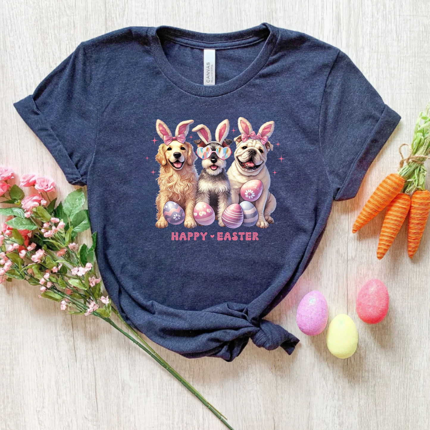 Dog Lover Unisex Tee - Happy Easter Dogs Design