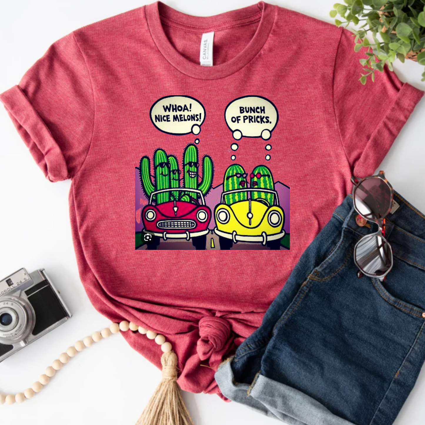 Funny Unisex Tee - Nice Melons Bunch of Pricks Design