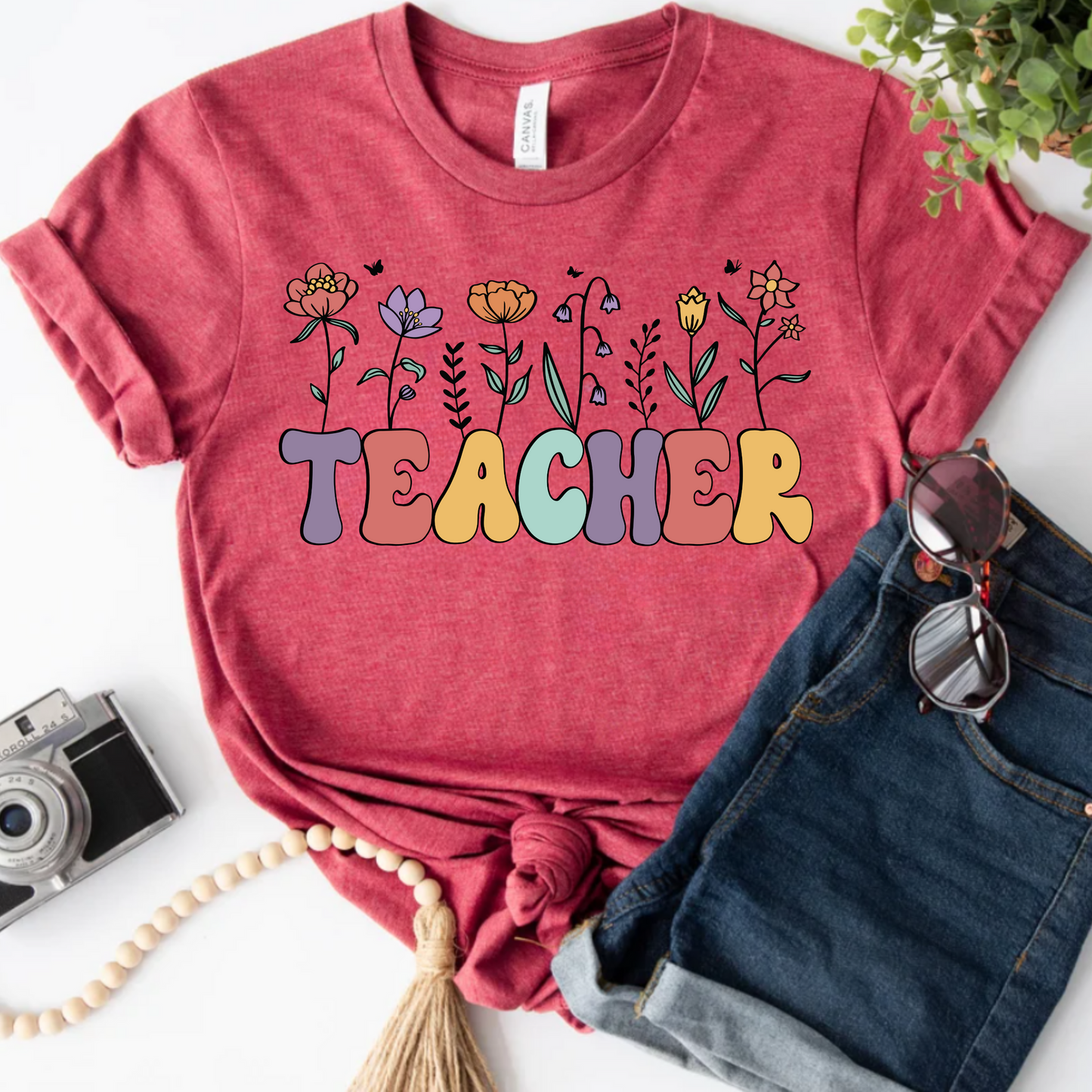 Floral Teacher Tee