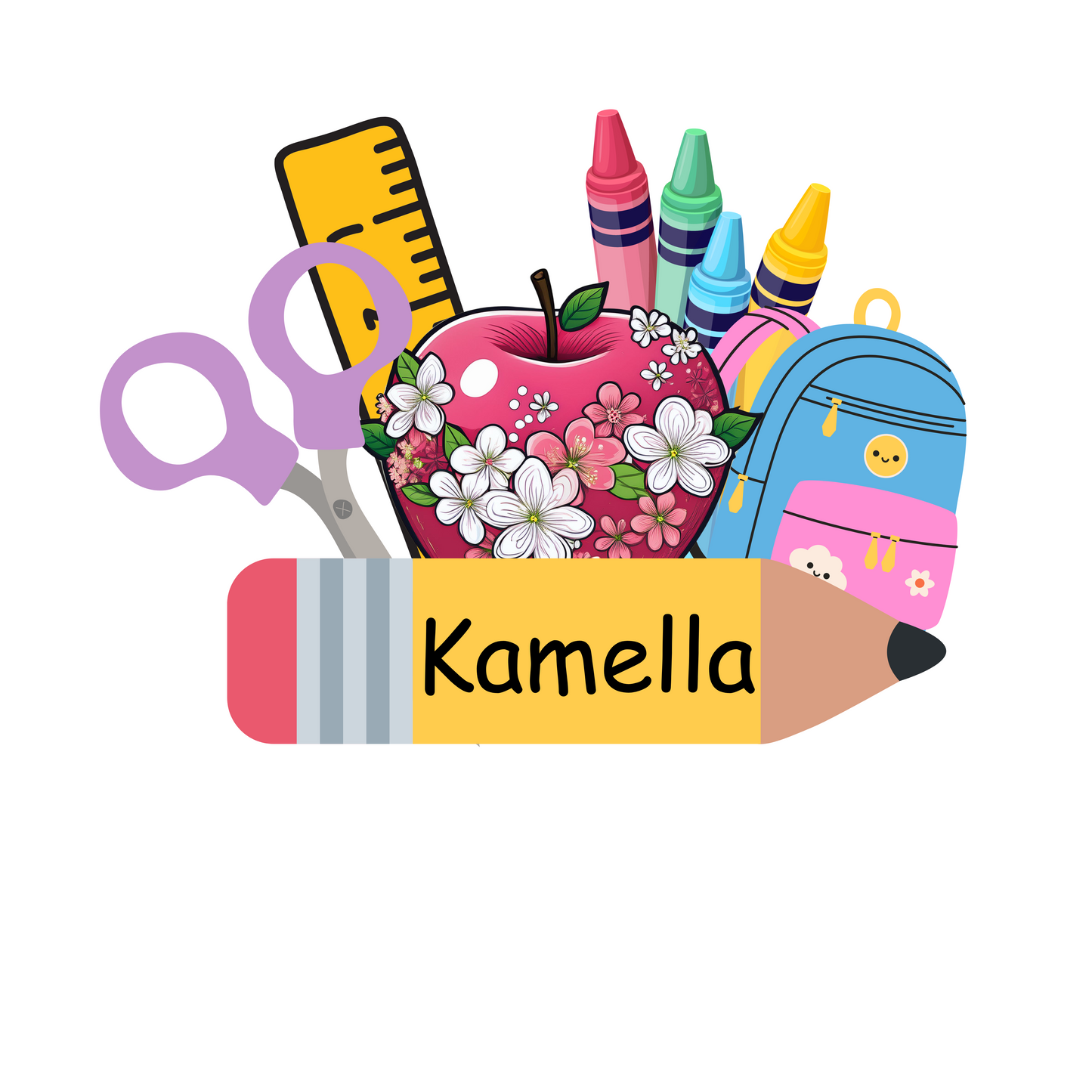 Customized digital back to school image png for boy/girl