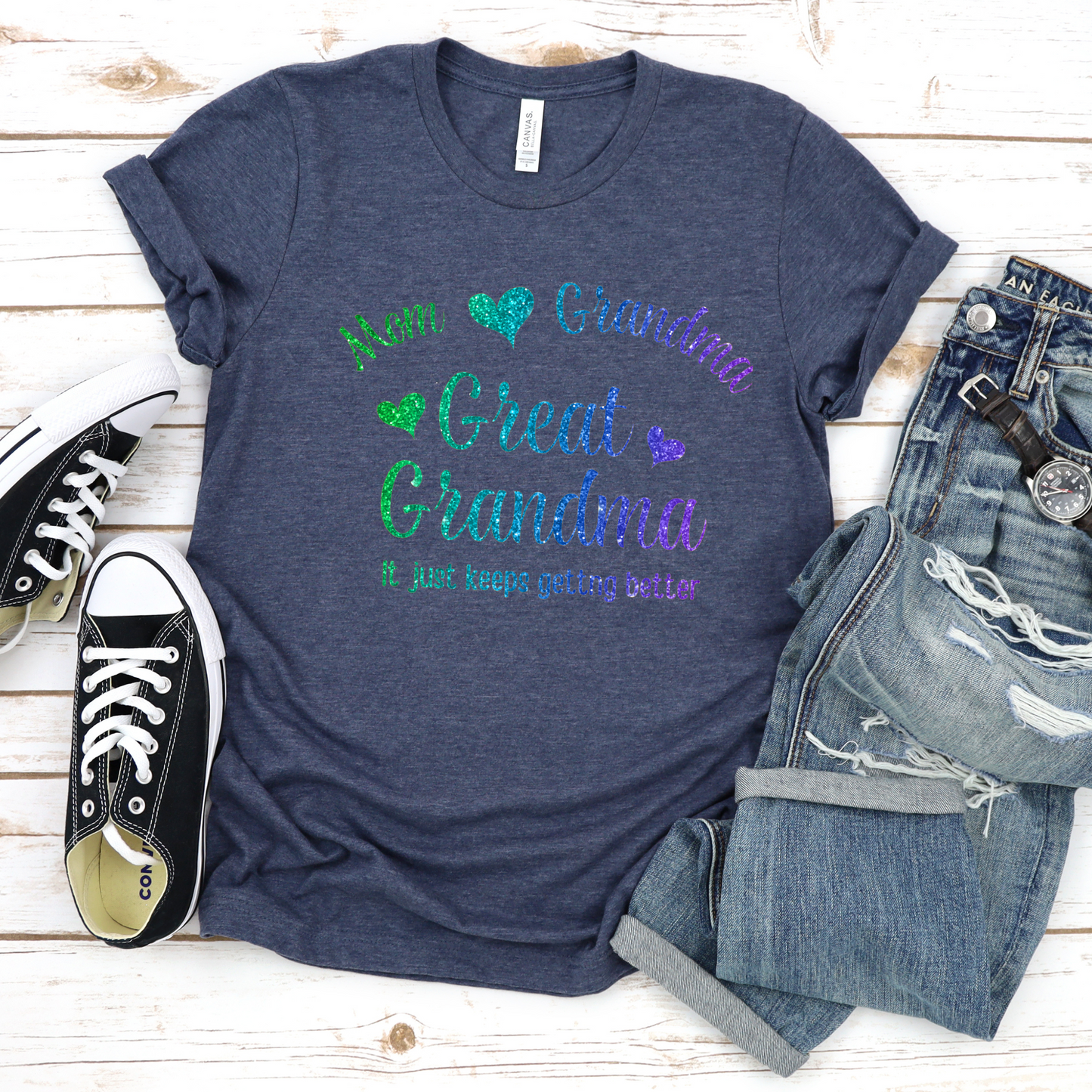 Family Generation Tee Shirt - Mom Grandma Great Grandma Gift