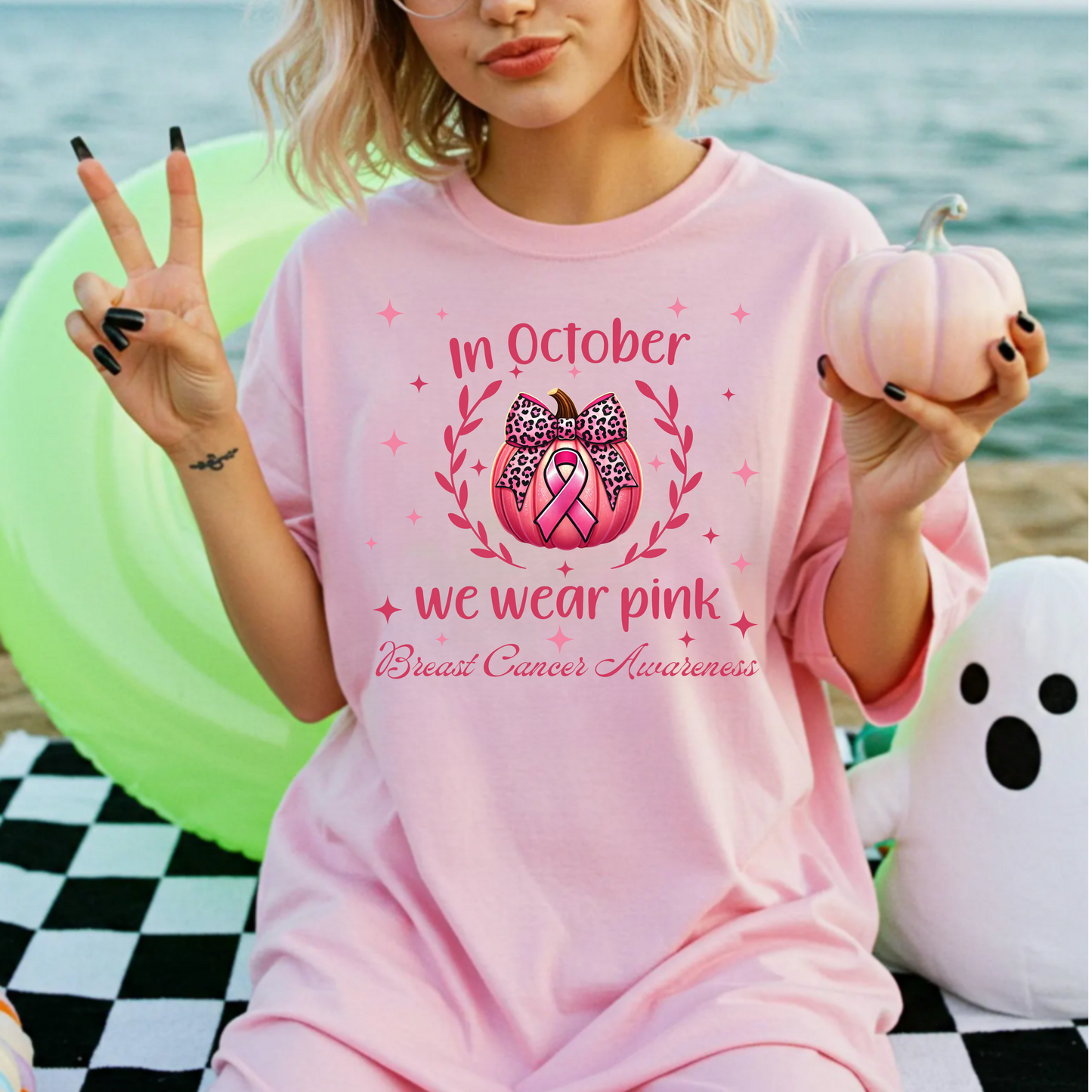In October we wear pink Breast Cancer Awareness Unisex T-Shirt