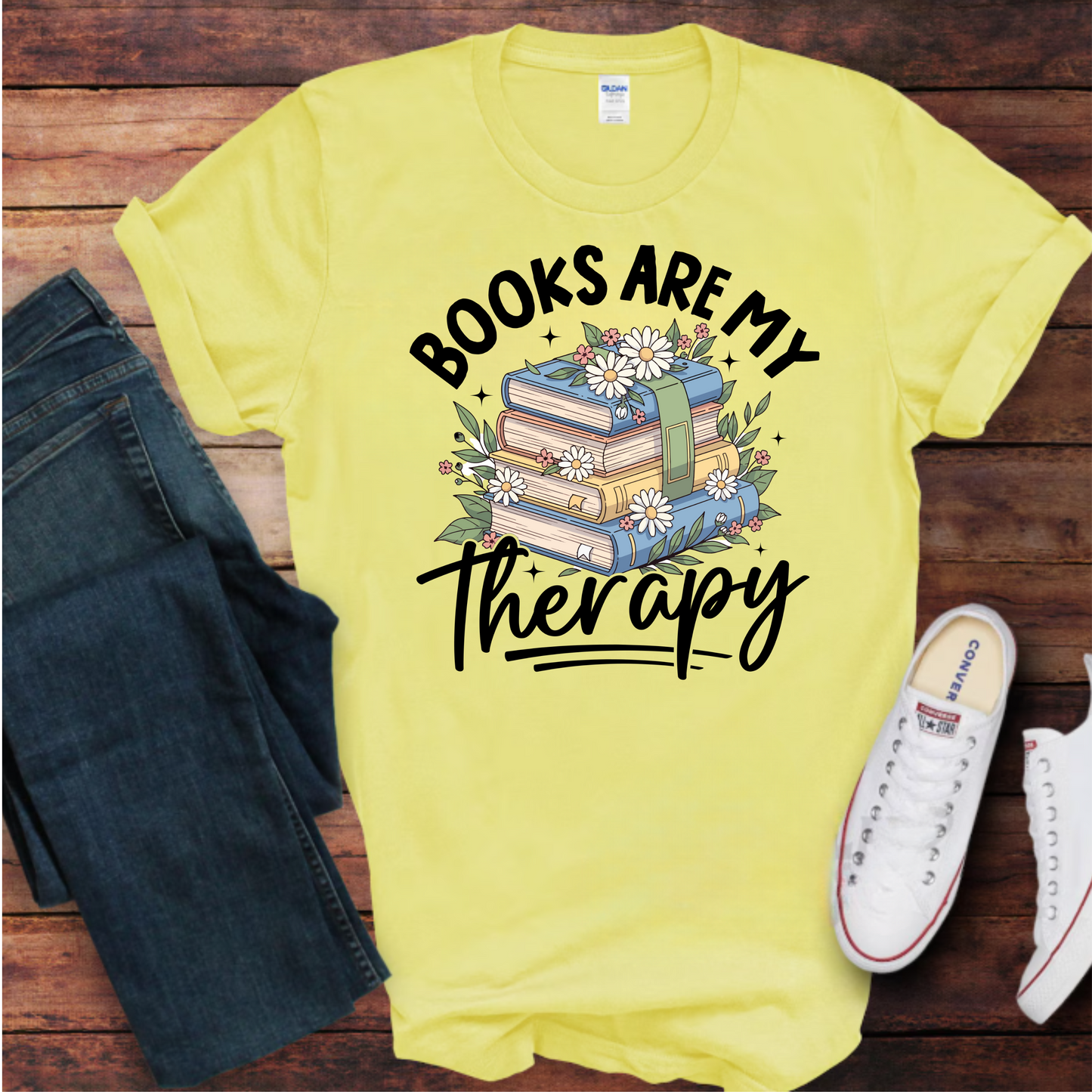 Book Lover Unisex Tee - Books are my therapy