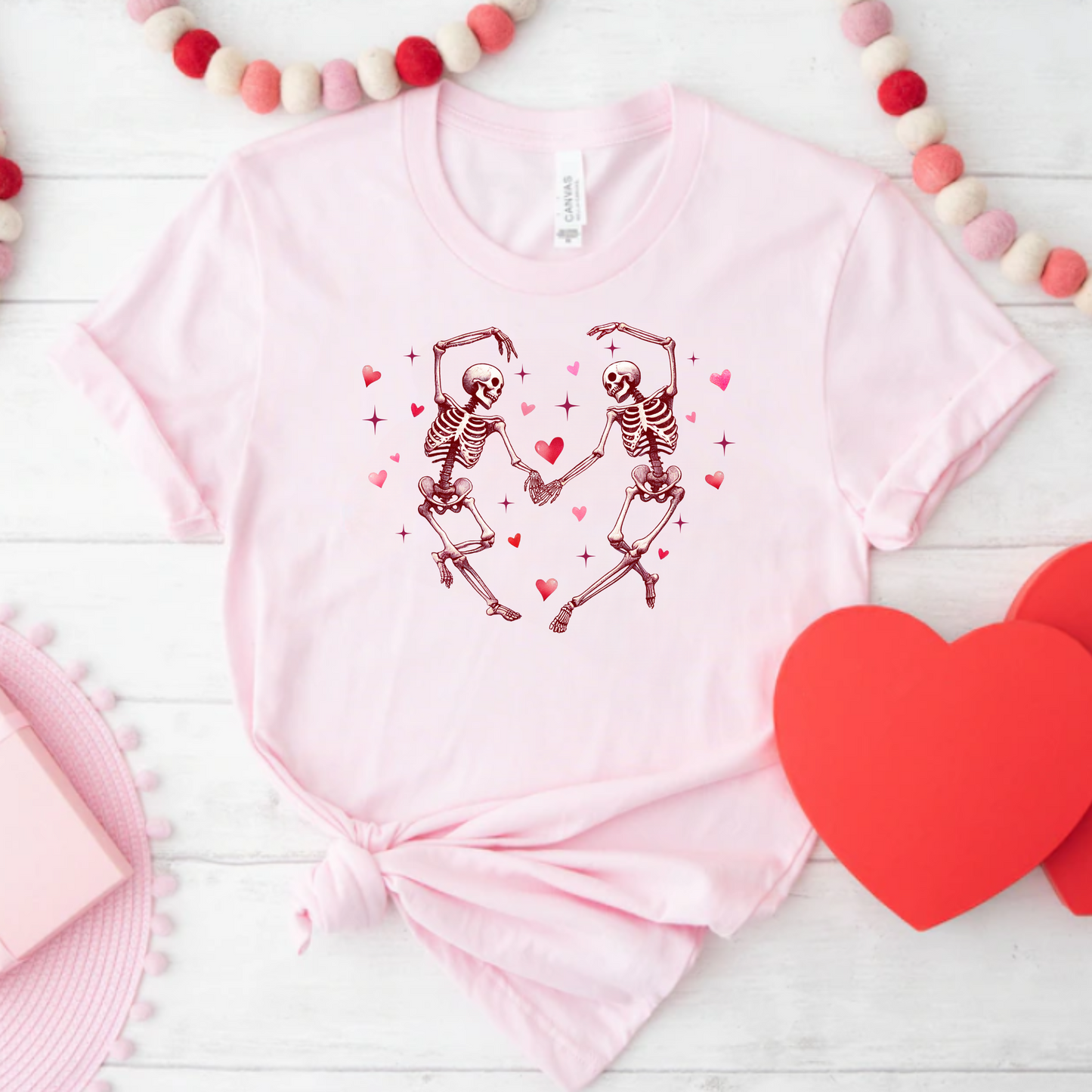 Skeleton Heart Unisex Tee - Perfect for Valentine's Day