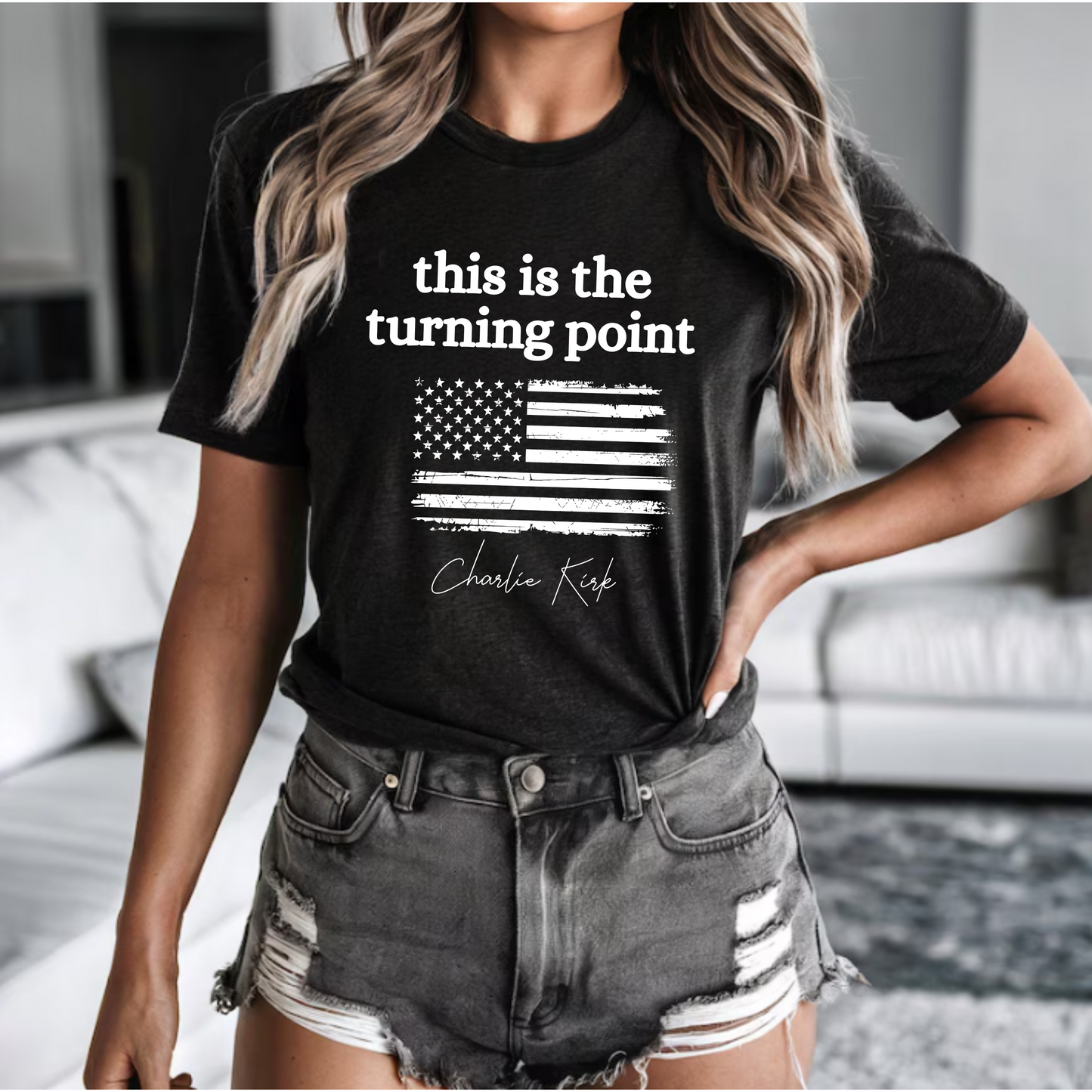 Unisex T-Shirt - 'Turning Point' Charlie Kirk Quote Tee