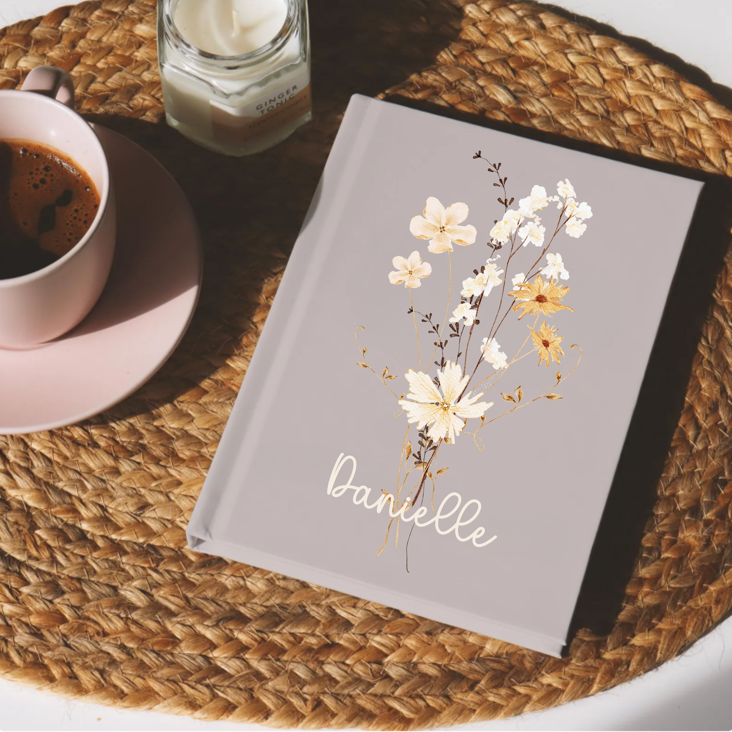 Customized Journal with Wildflower Design - Journal