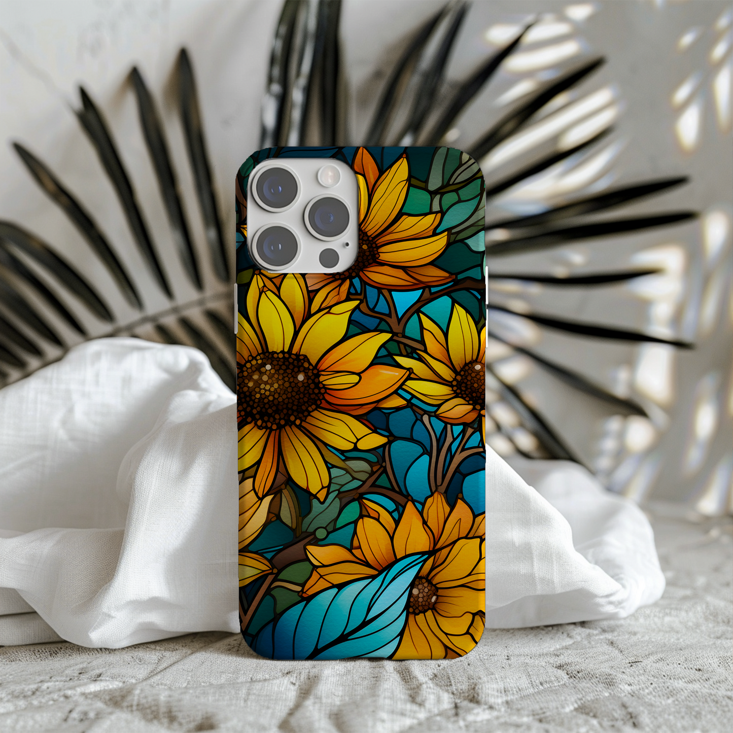 Phone Case - Sunflower Stained Glass Effect Tough Case