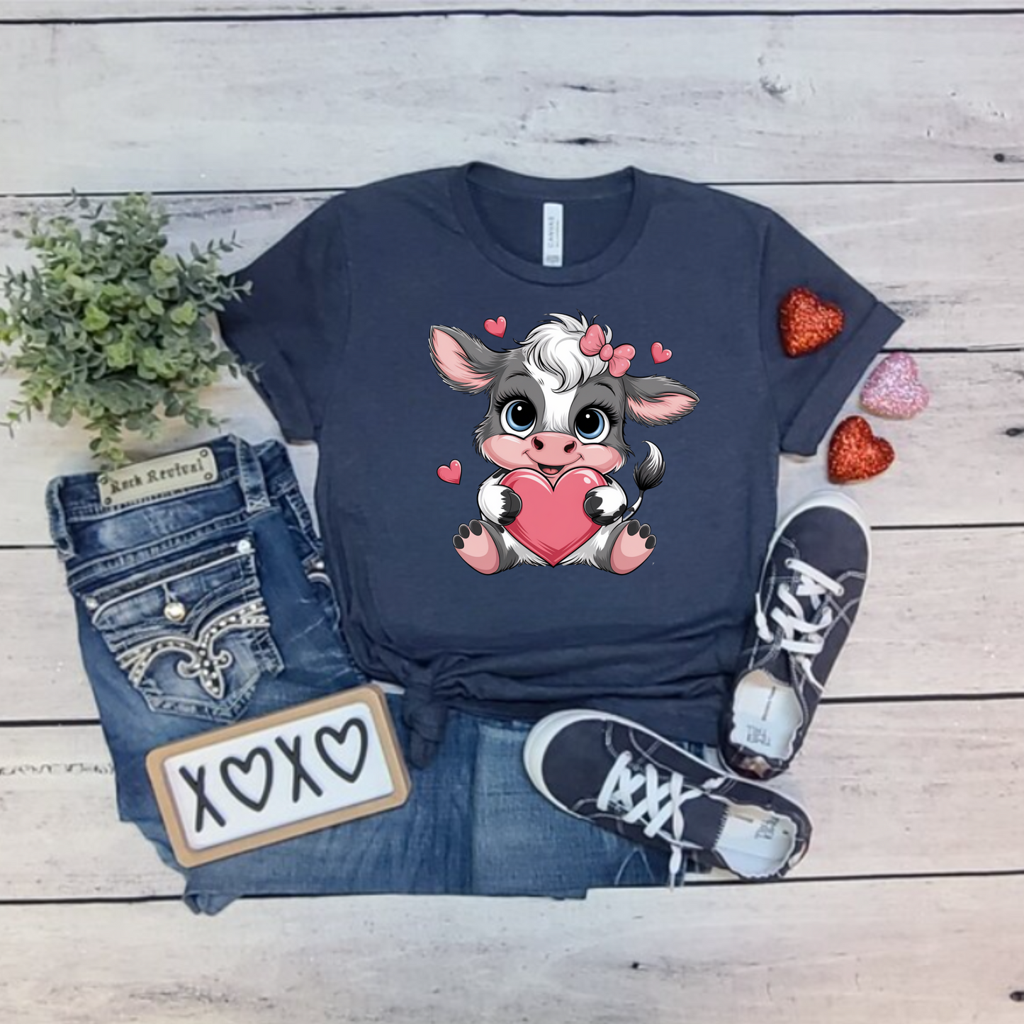 Cute Valentines Day Cow png