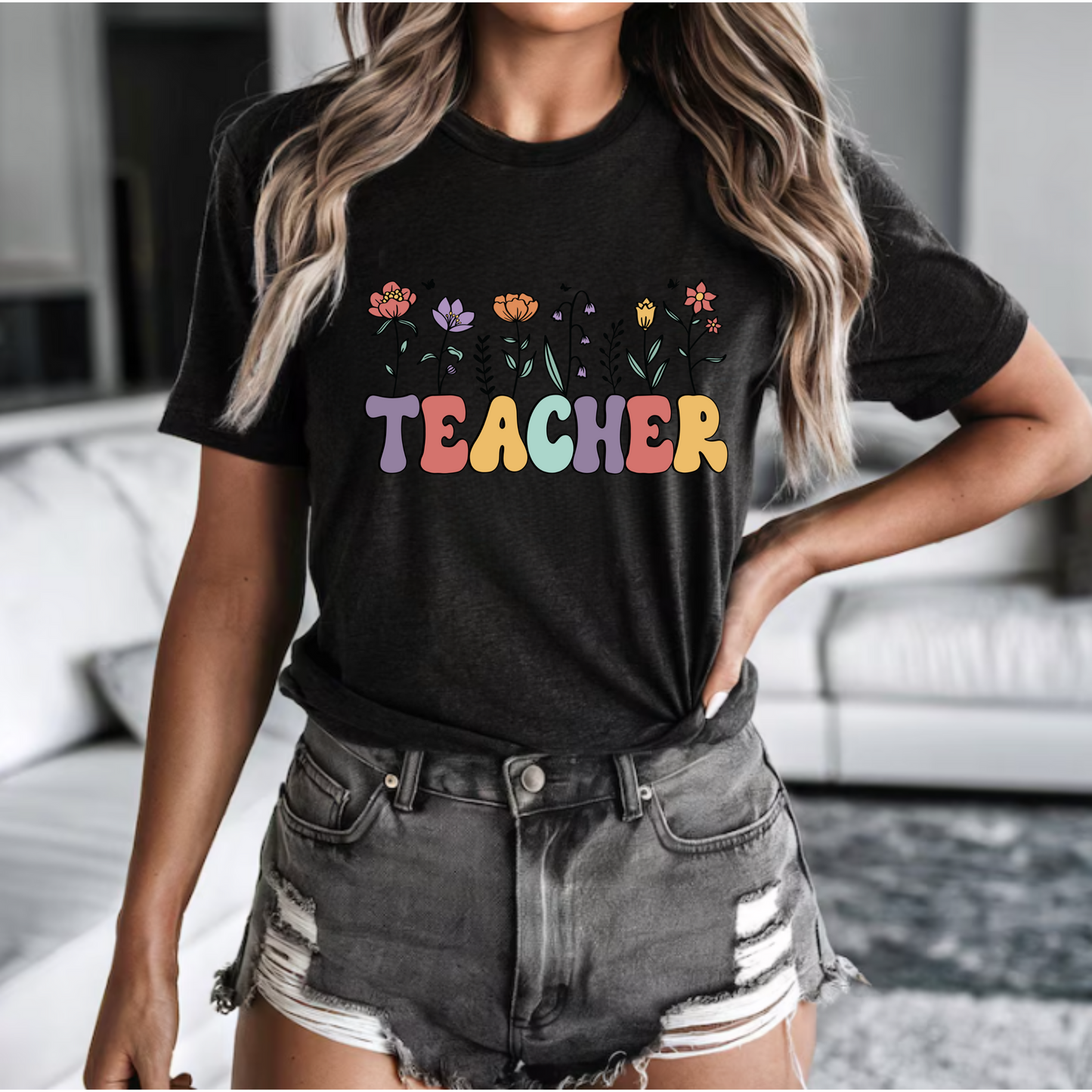 Floral Teacher Tee