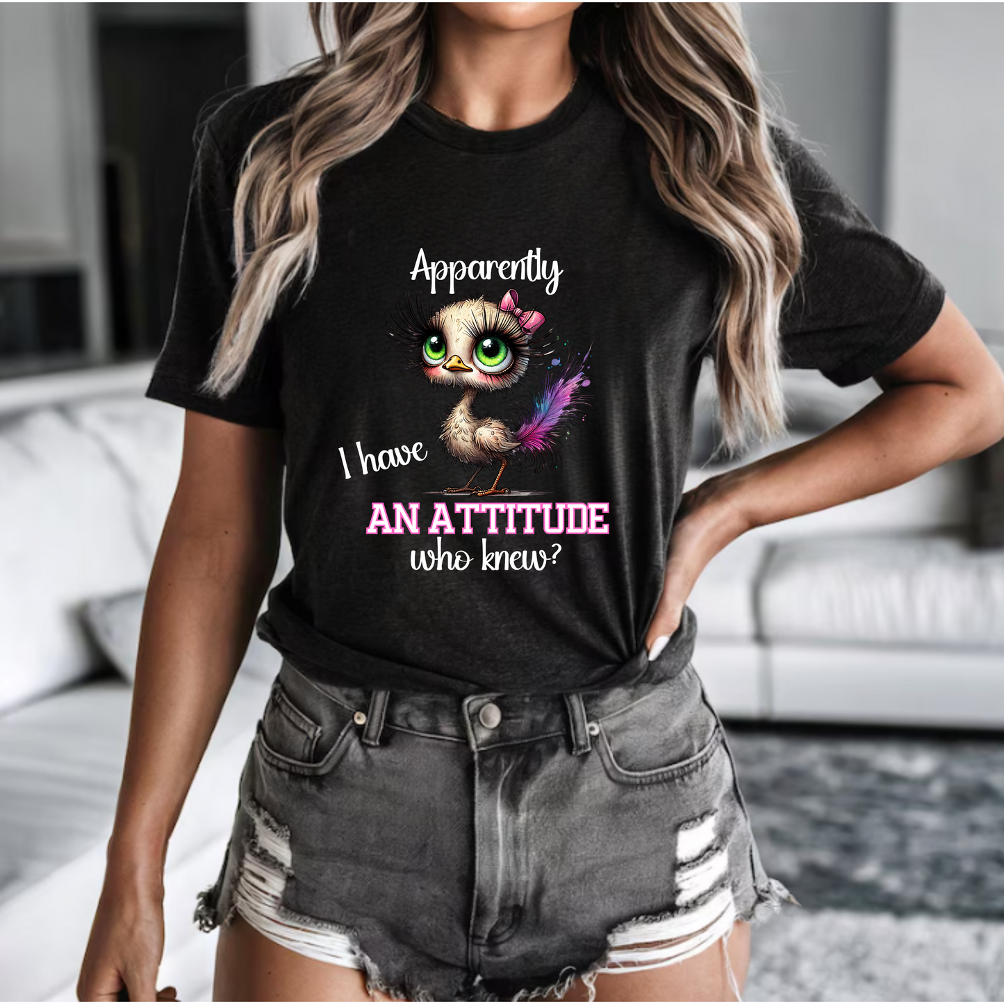 Funny Bird Unisex Tee - Apparently I Have an Attitude Who Knew