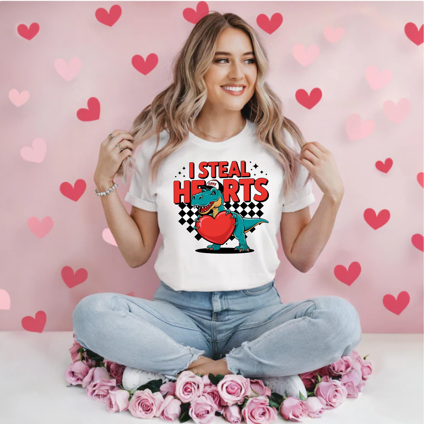 Dinosaur I Steal Hearts Tee