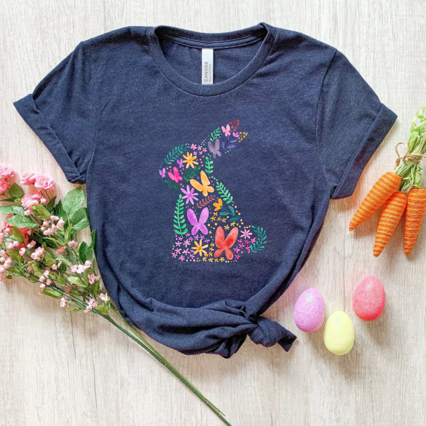Floral Easter bunny png