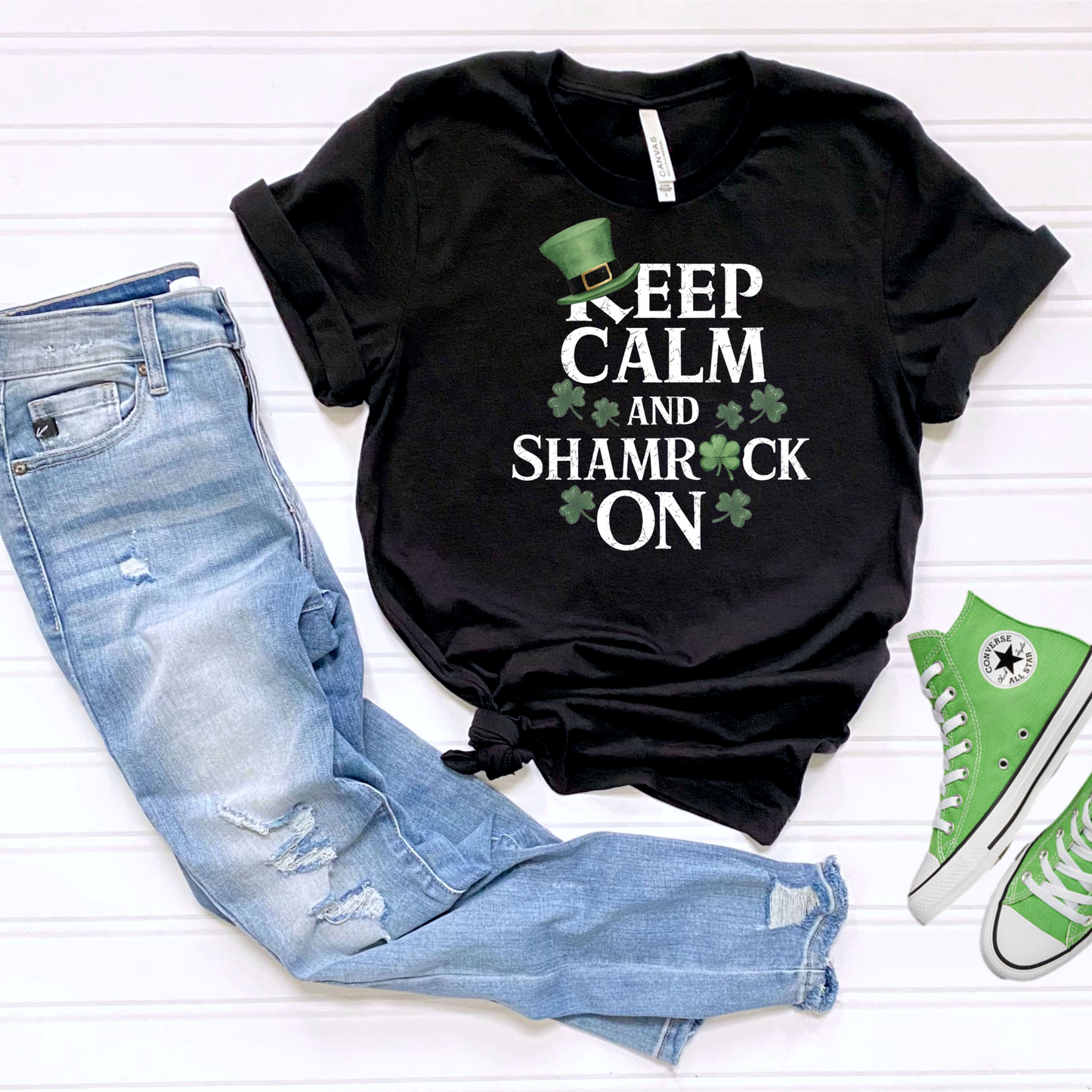Shamrock T-Shirt - Keep Calm and Shamrock On Shirt