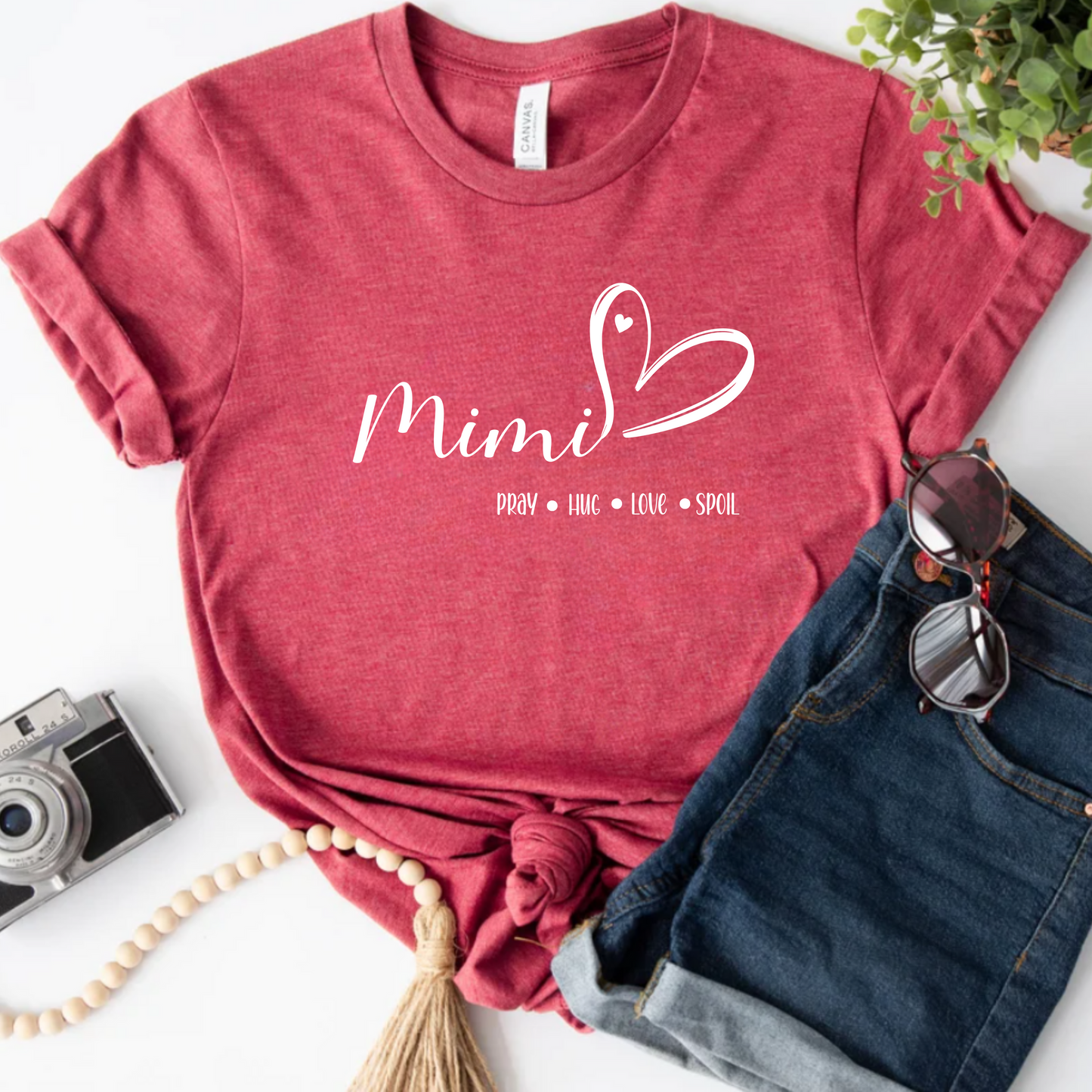 T-Shirt Mimi Pray Hug Love Spoil Unisex Jersey Short Sleeve Tee Shirt